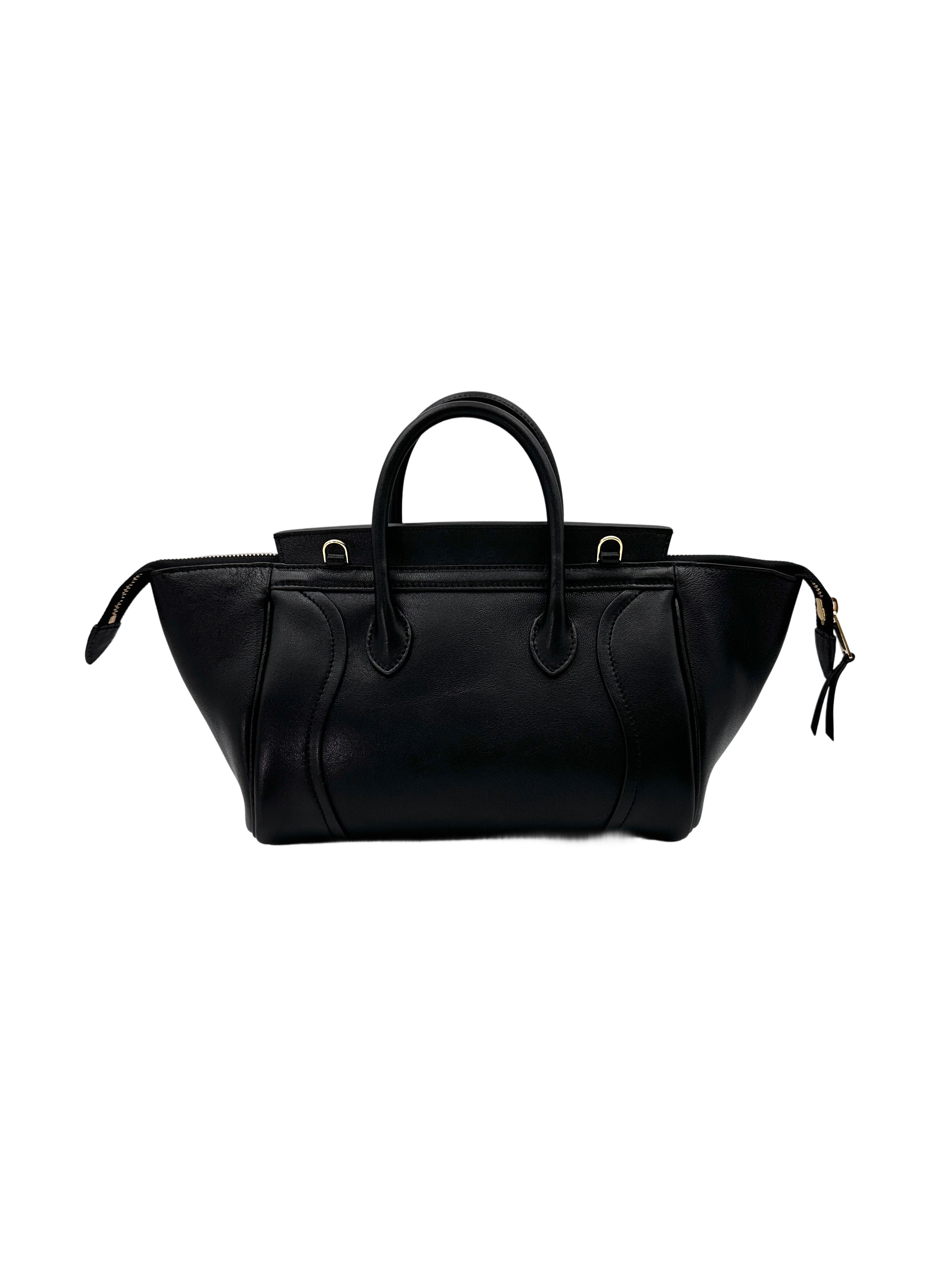 Celine Luggage Black Leather Handle Bag CE158