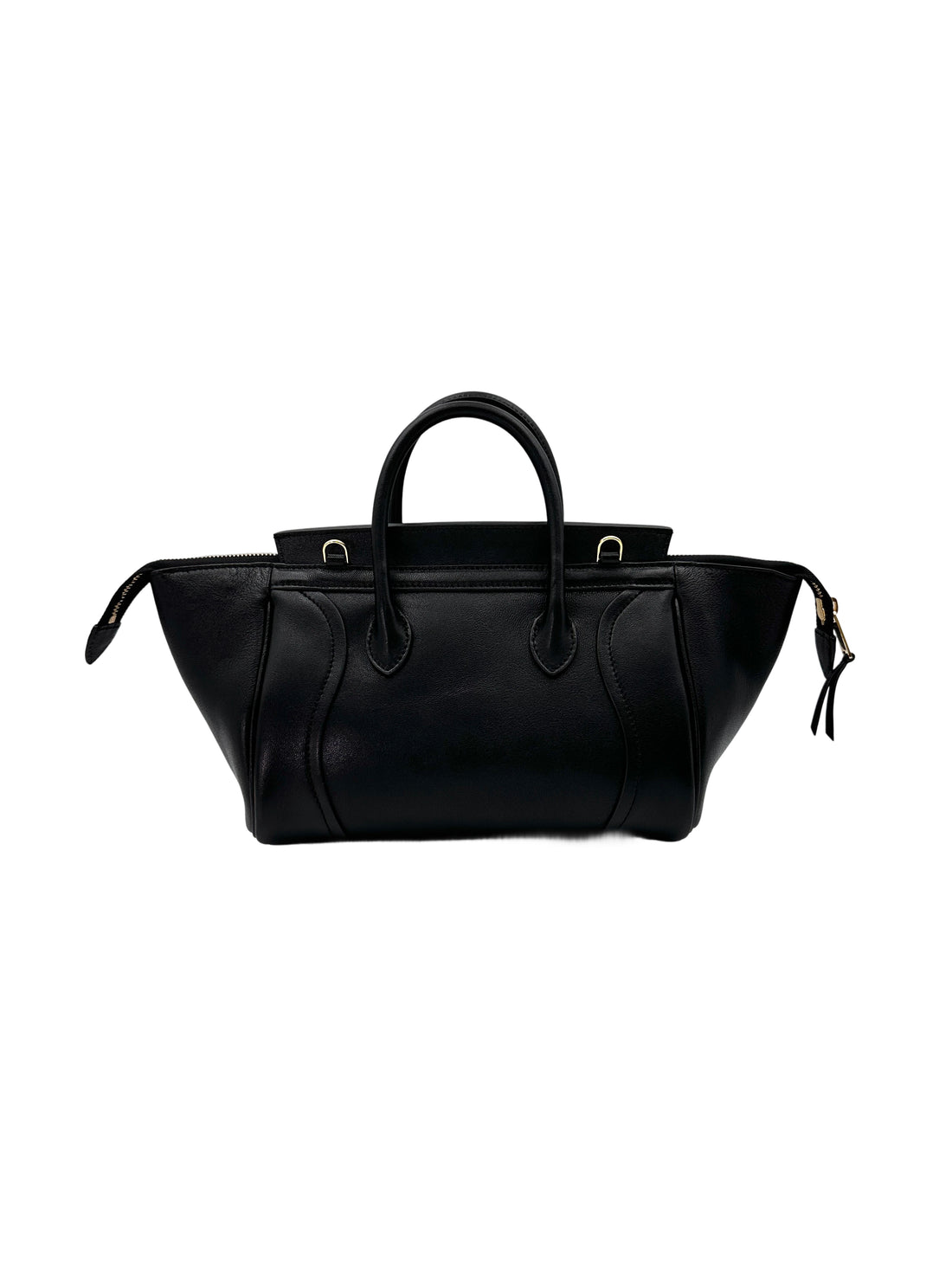 Celine Luggage Black Leather Tote Handle Bag CEQ