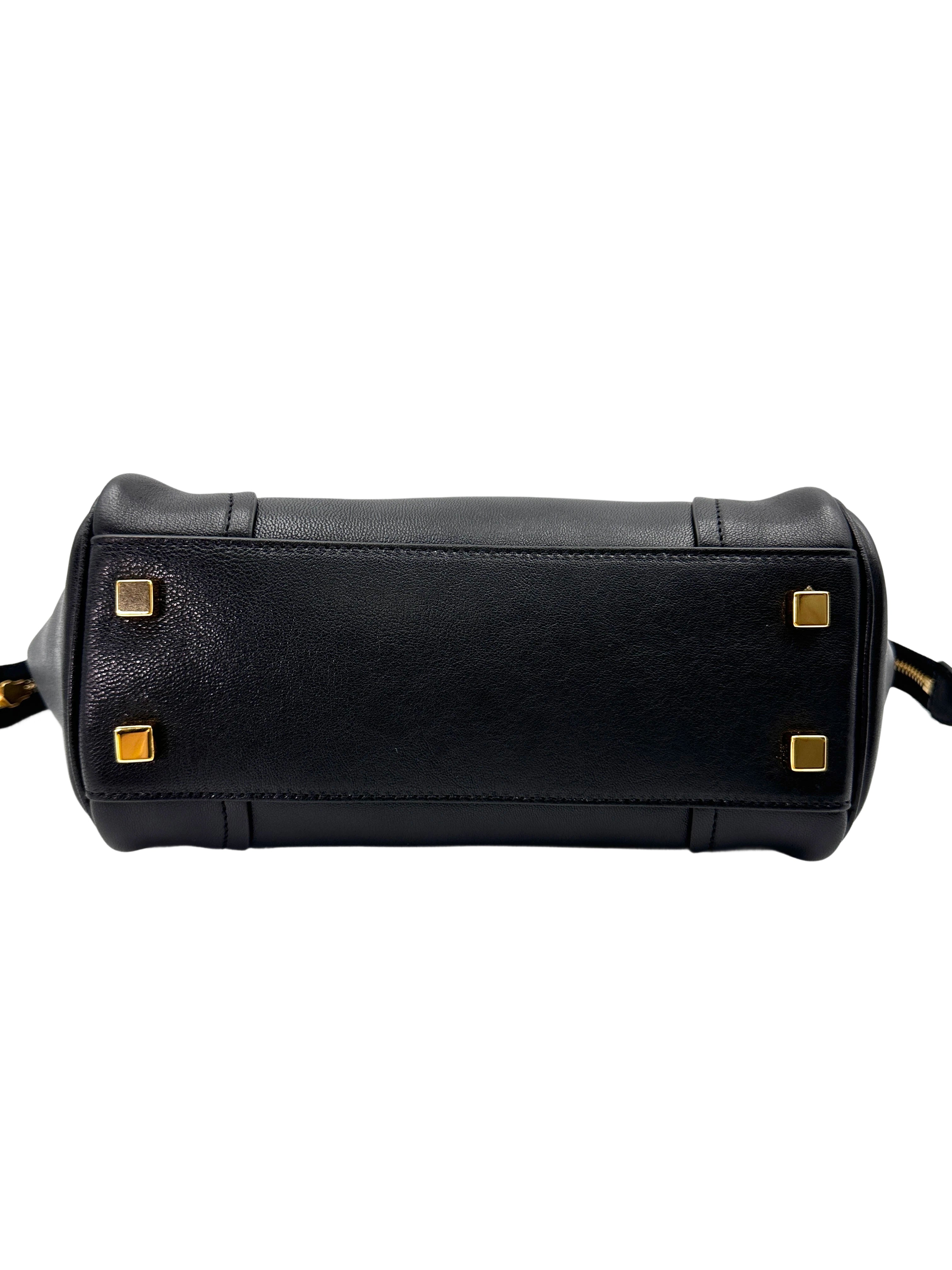 Celine Luggage Black Leather Tote Handle Bag CEQ