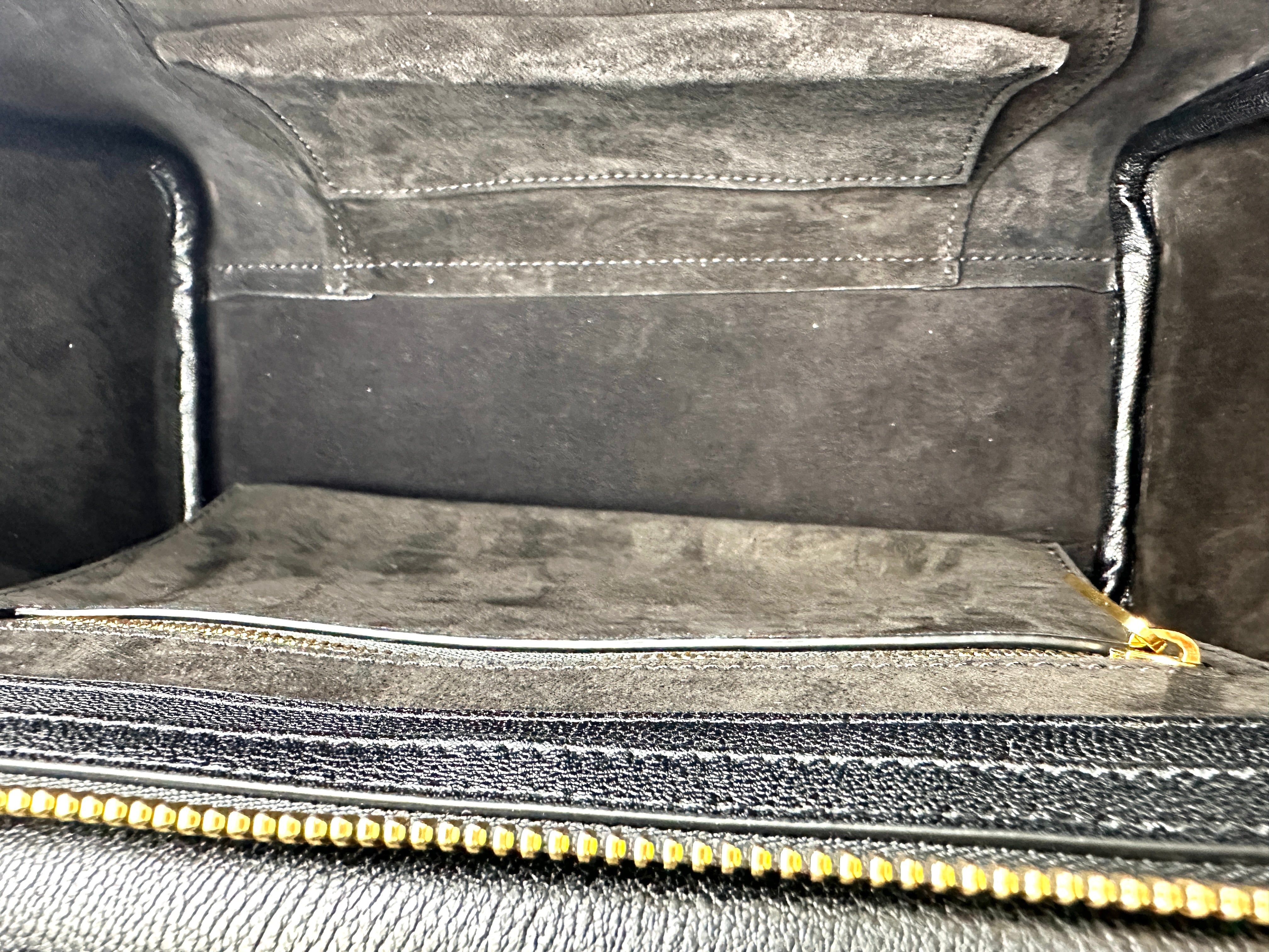 Celine Luggage Black Leather Handle Bag CE158