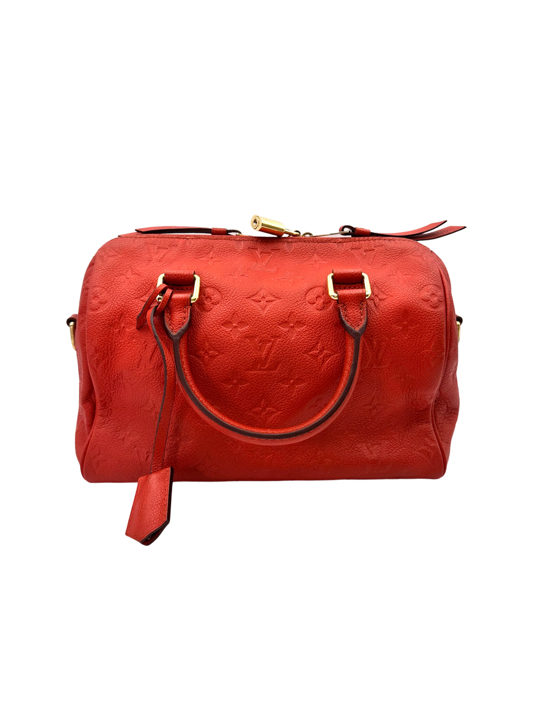 Louis Vuitton Speedy25 Red Monogram Empreinte Leather Handle Bag LV2616