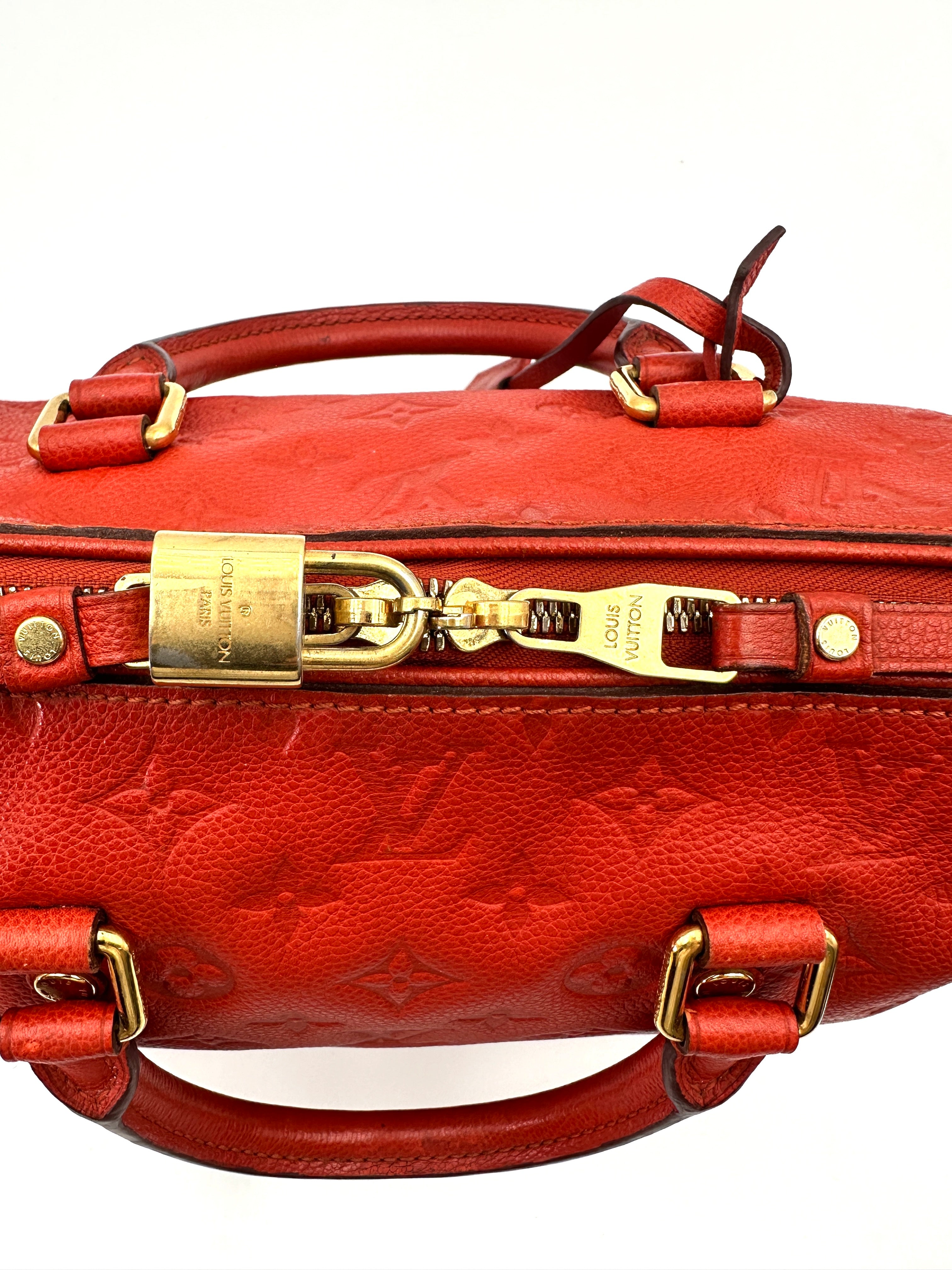 Louis Vuitton Speedy25 Red Monogram Empreinte Leather Handle Bag LV2616