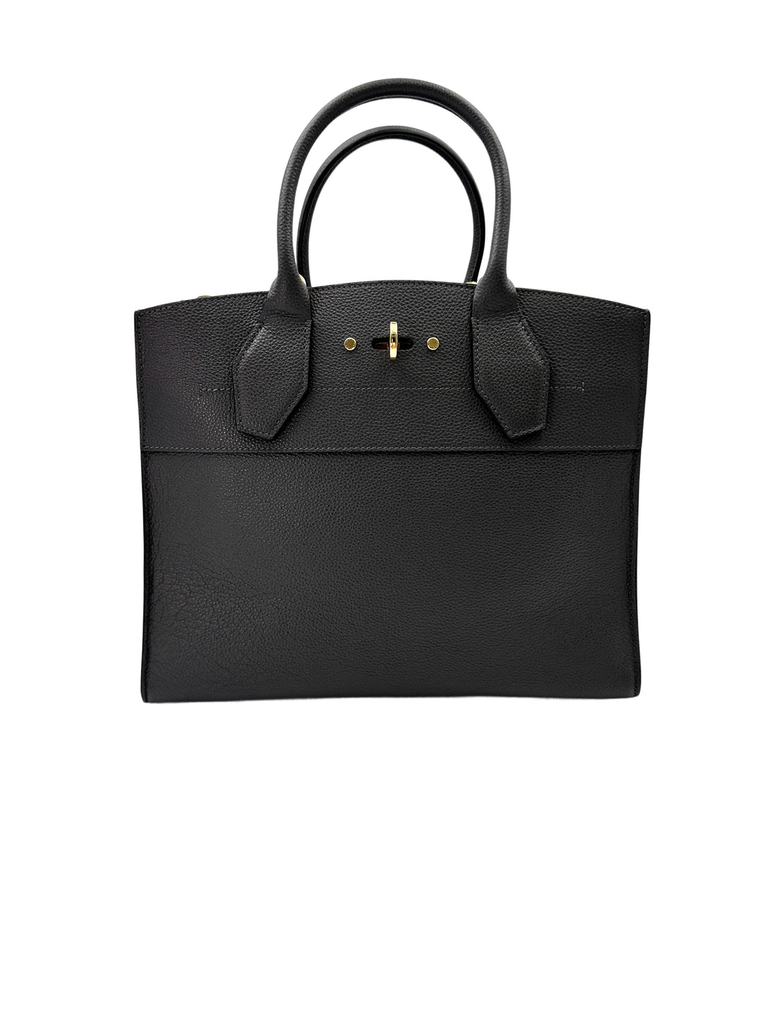 Louis Vuitton City Steamer Black Grained Leather Handle Bag LV2617