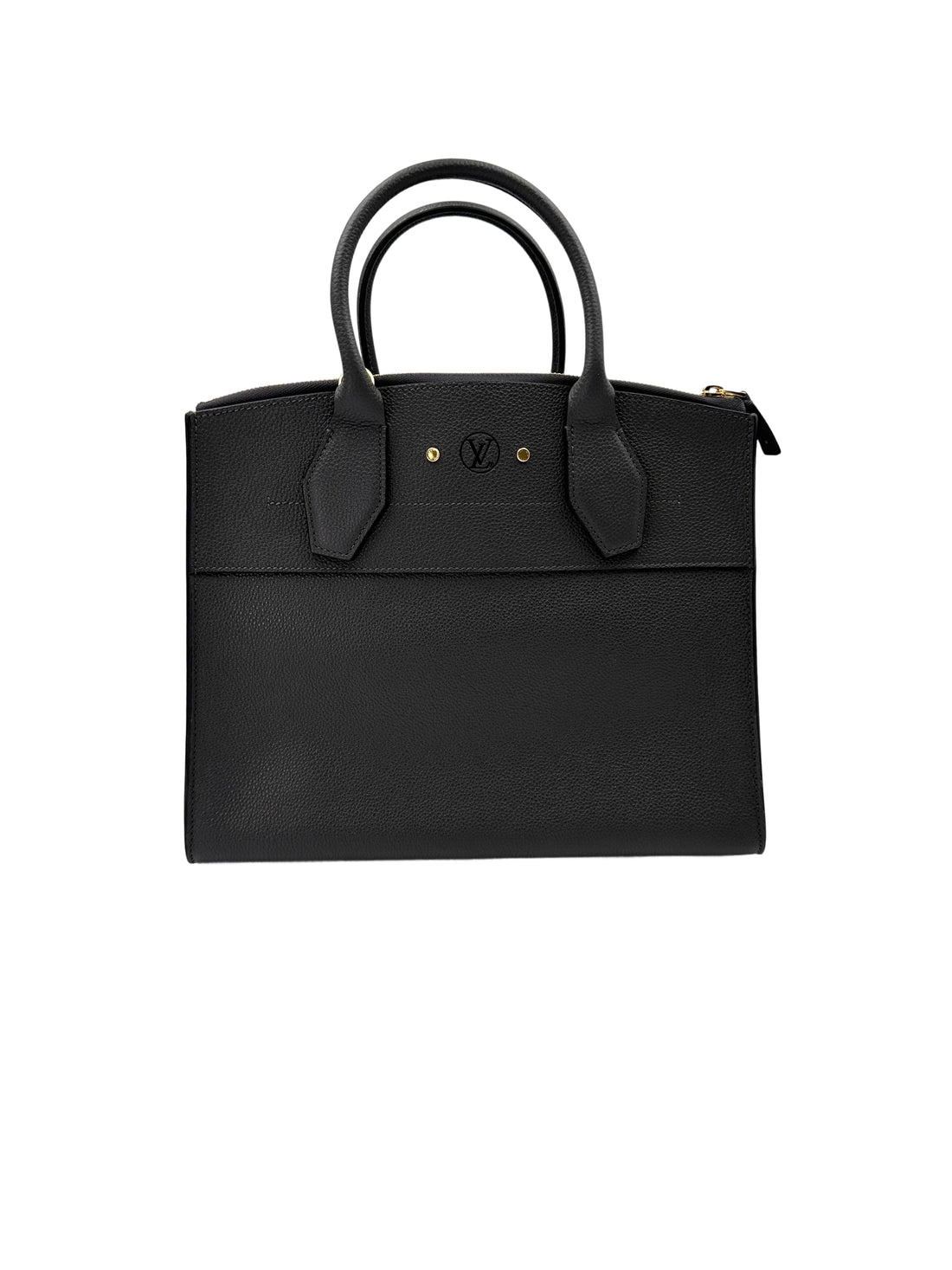 Louis Vuitton City Steamer Black Grained Leather Handle Bag LV2617