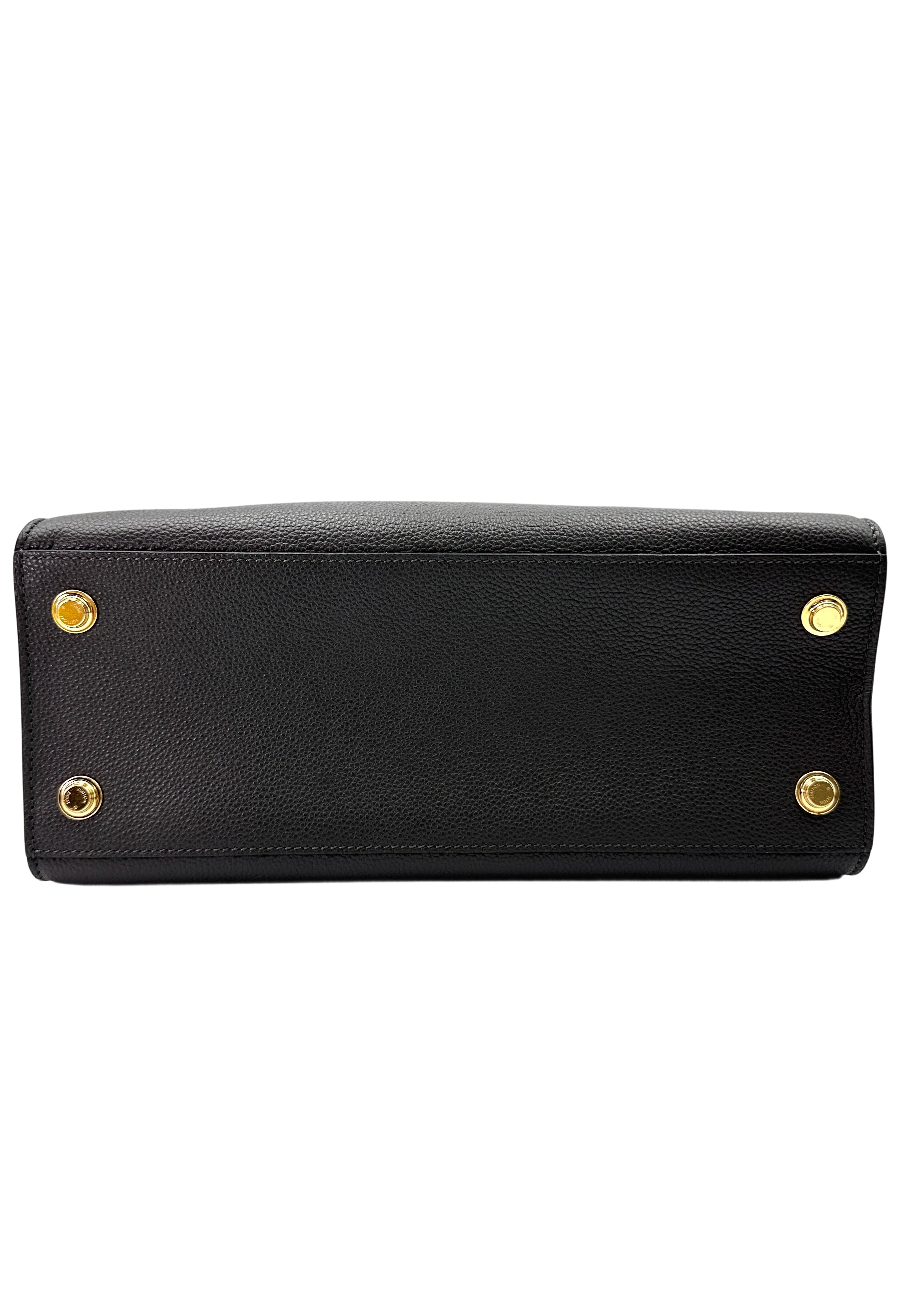 Louis Vuitton City Steamer Black Grained Leather Handle Bag LV2617