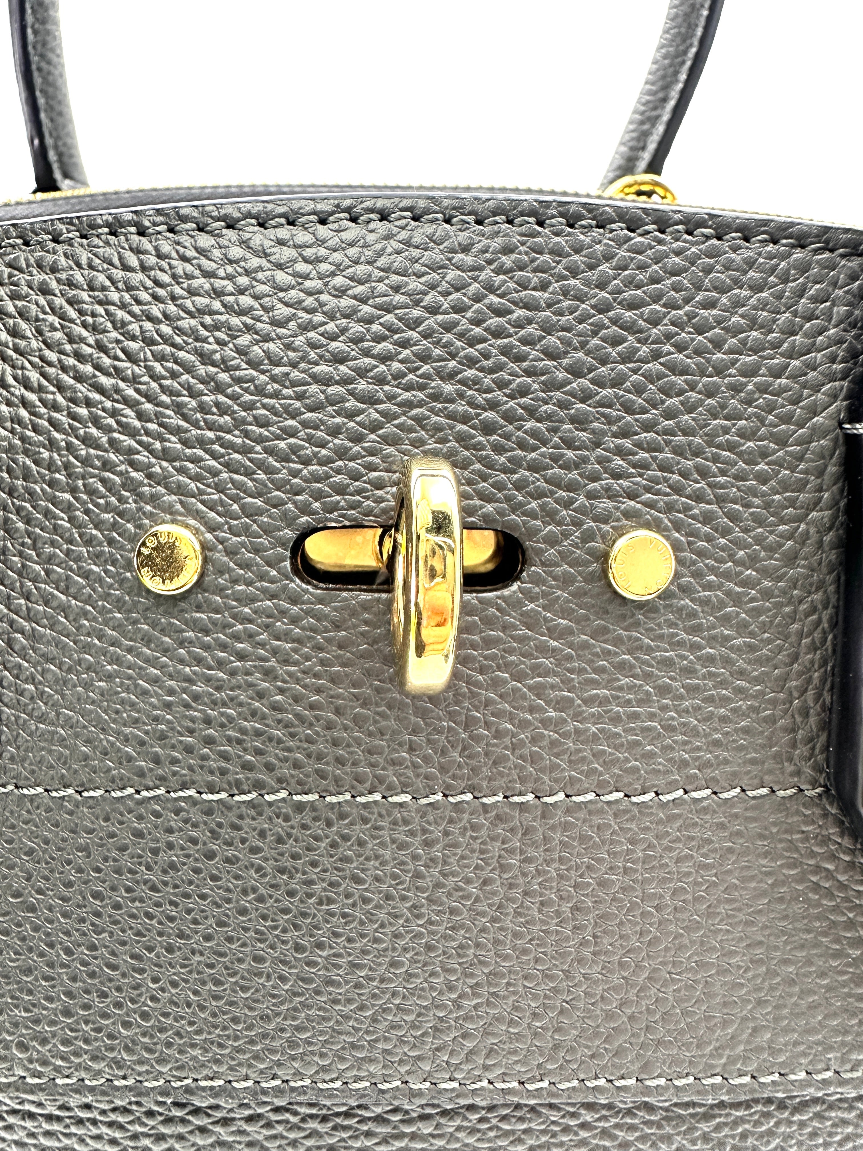 Louis Vuitton City Steamer Black Grained Leather Handle Bag LV2617