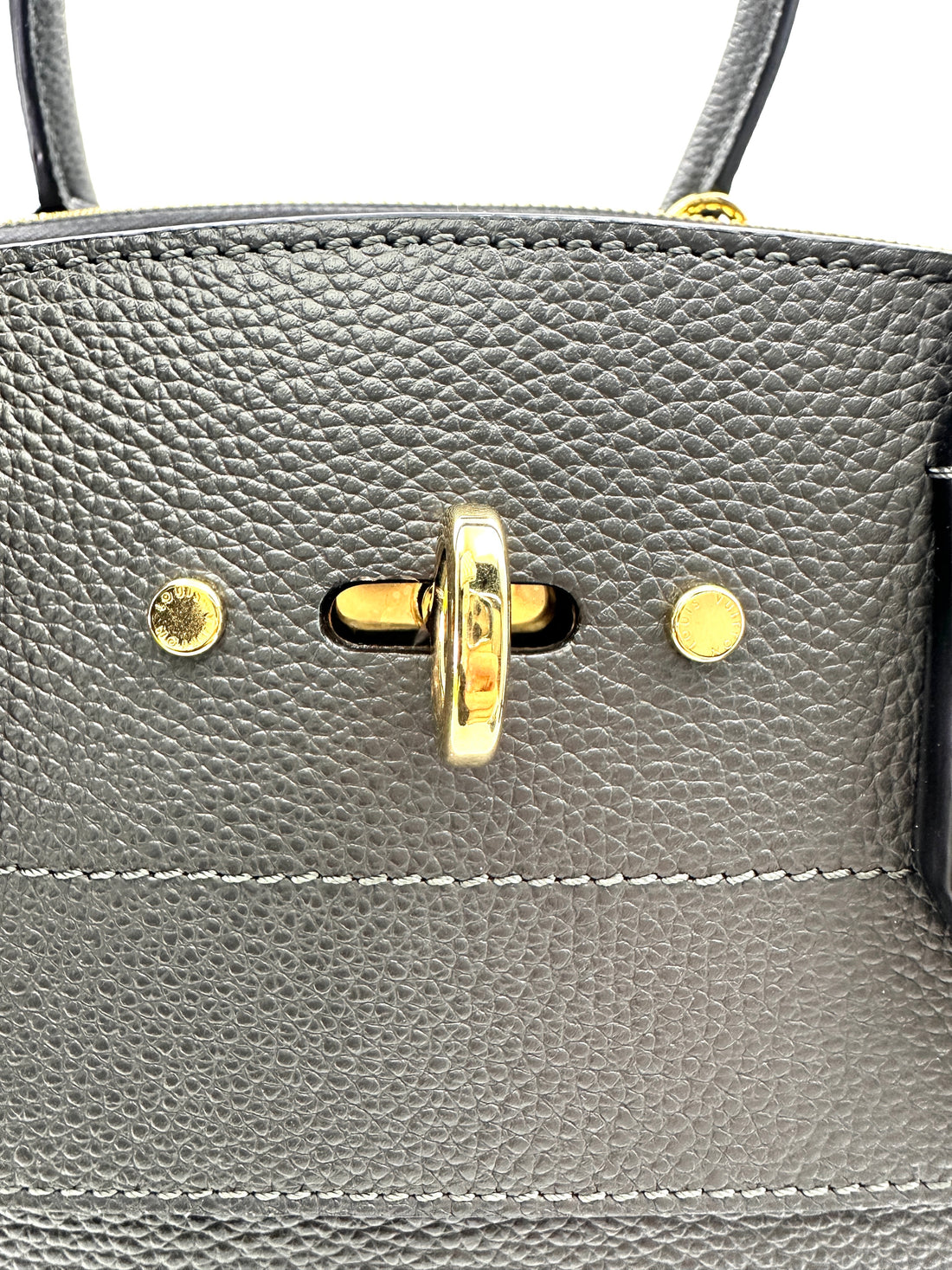 Louis Vuitton City Steamer Black Grained Leather Handle Bag LV2617