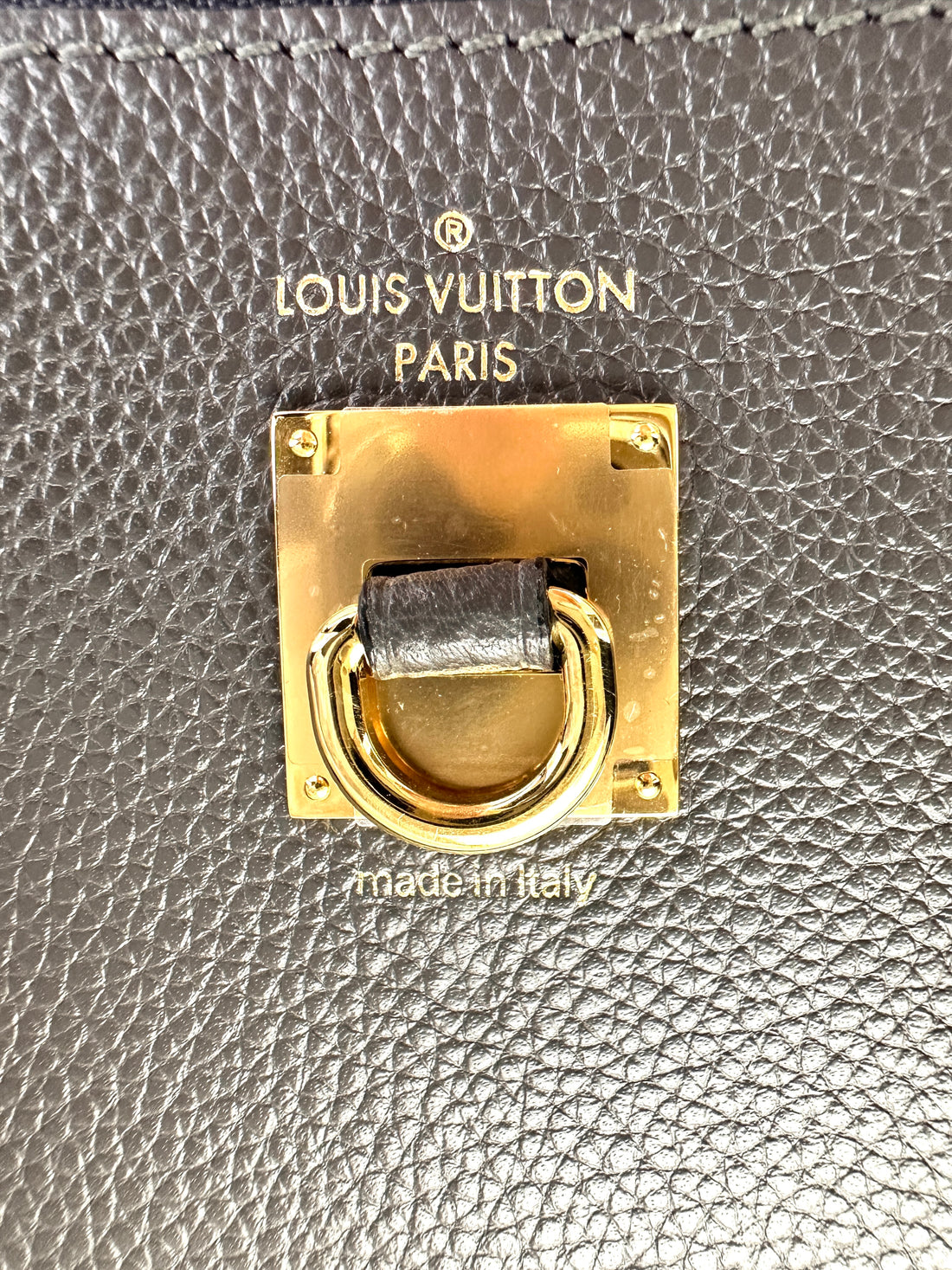 Louis Vuitton City Steamer Black Grained Leather Handle Bag LV2617