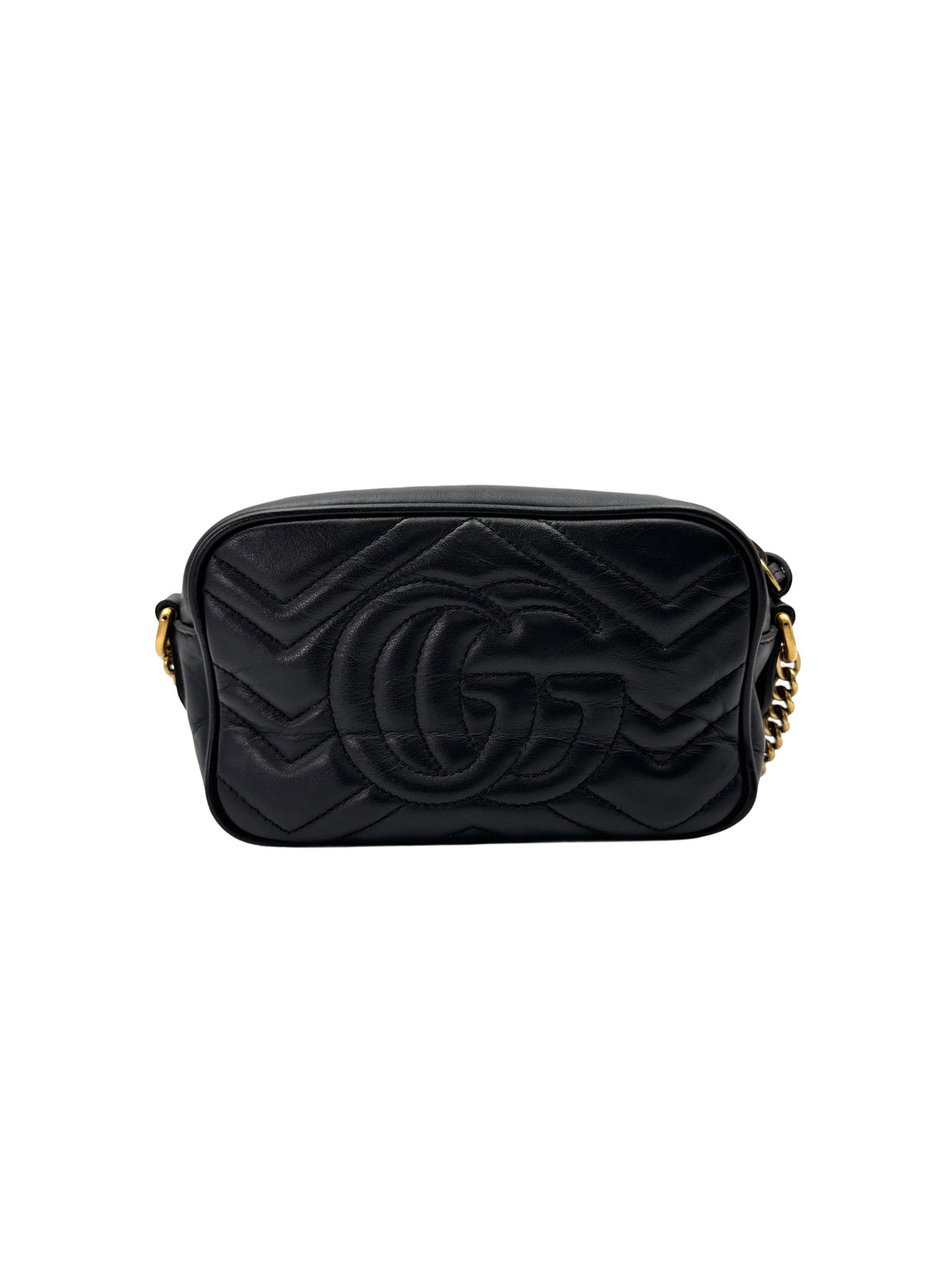 Gucci GG Marmont Black Matelasse Leather Camera Bag GG924