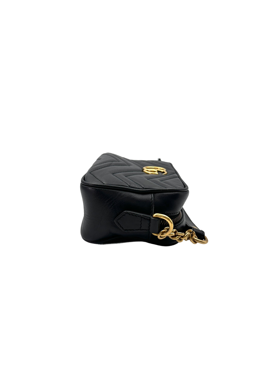 Gucci GG Marmont Black Matelasse Leather Camera Bag GG924