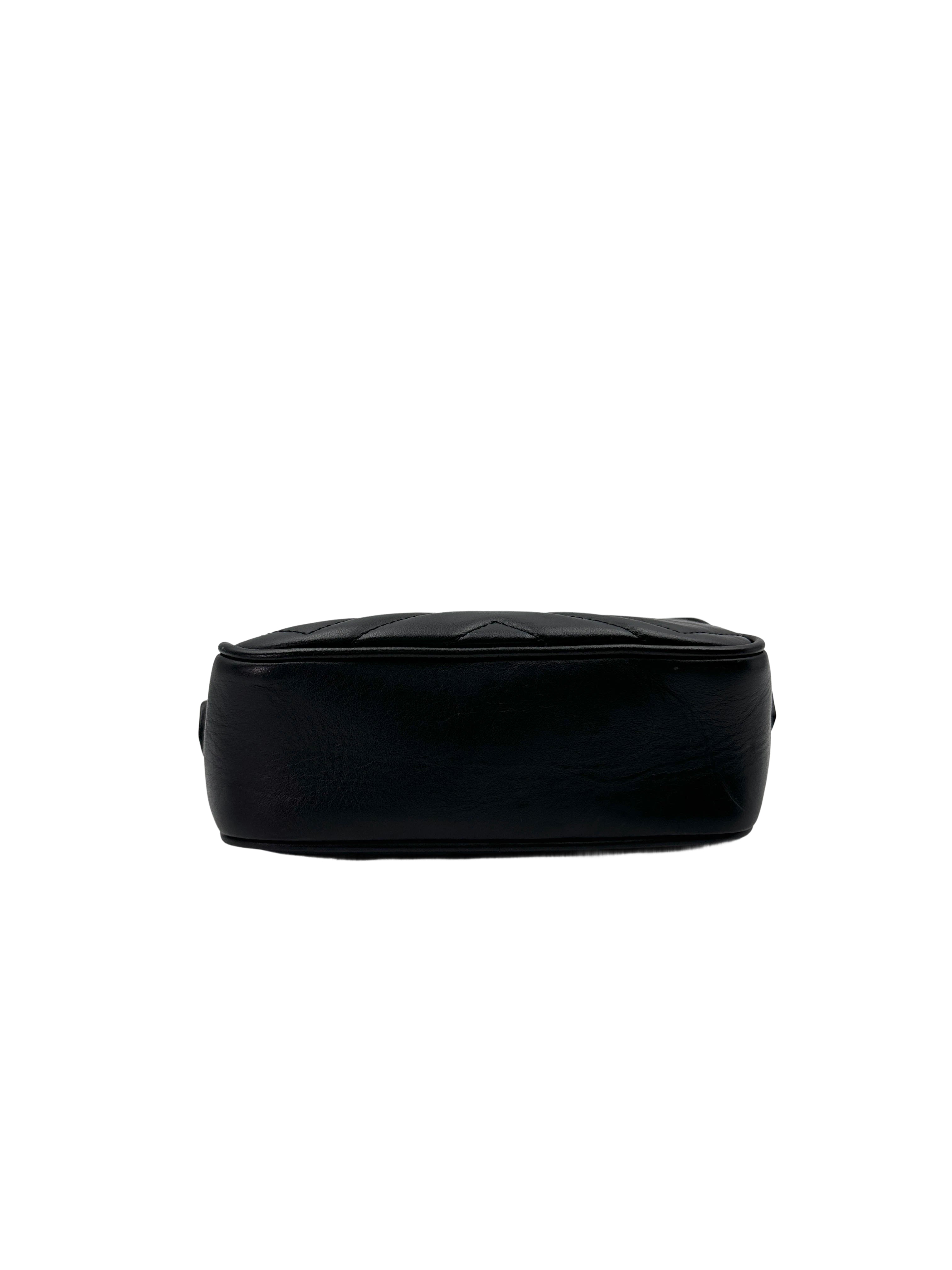 Gucci GG Marmont Black Matelasse Leather Camera Bag GG924