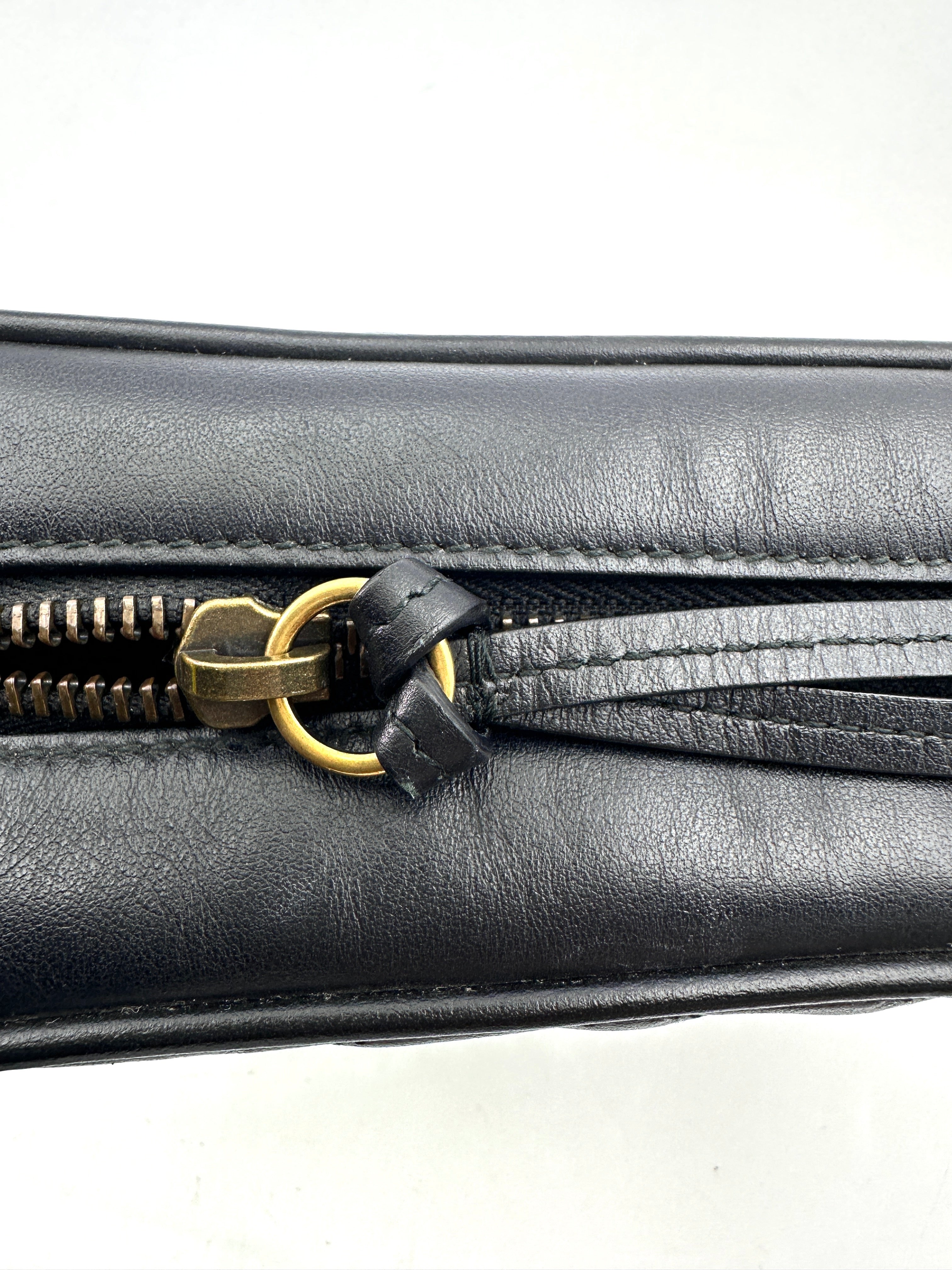 Gucci GG Marmont Black Matelasse Leather Camera Bag GG924