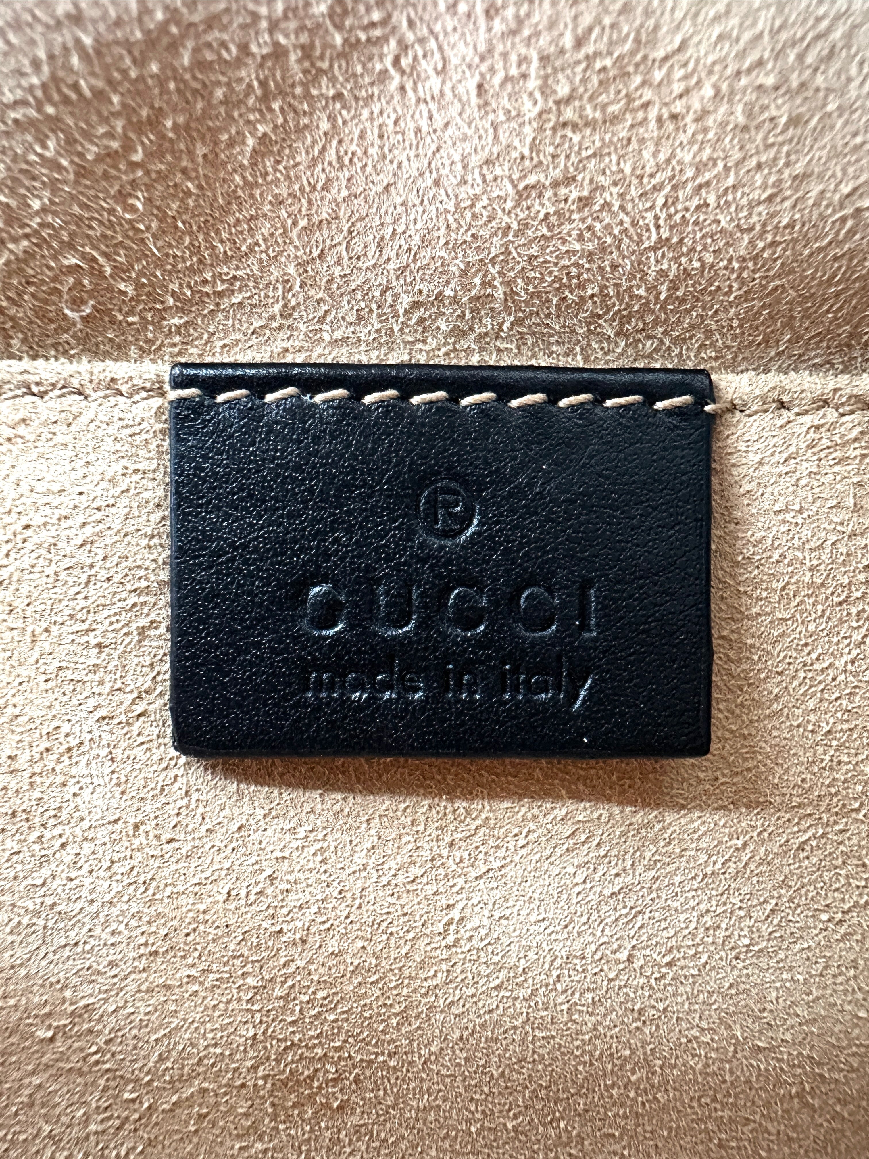 Gucci GG Marmont Black Matelasse Leather Camera Bag GG924