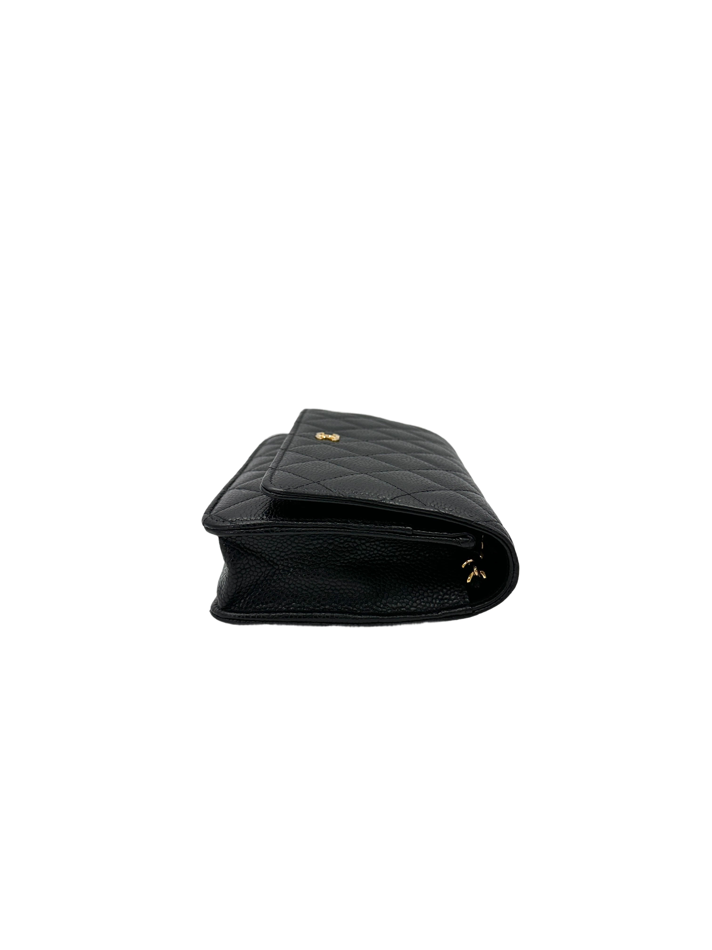 Chanel Black Quilted Calfskin Wallet On Chain With Gold Buckle(PG***TC) IRIS212
