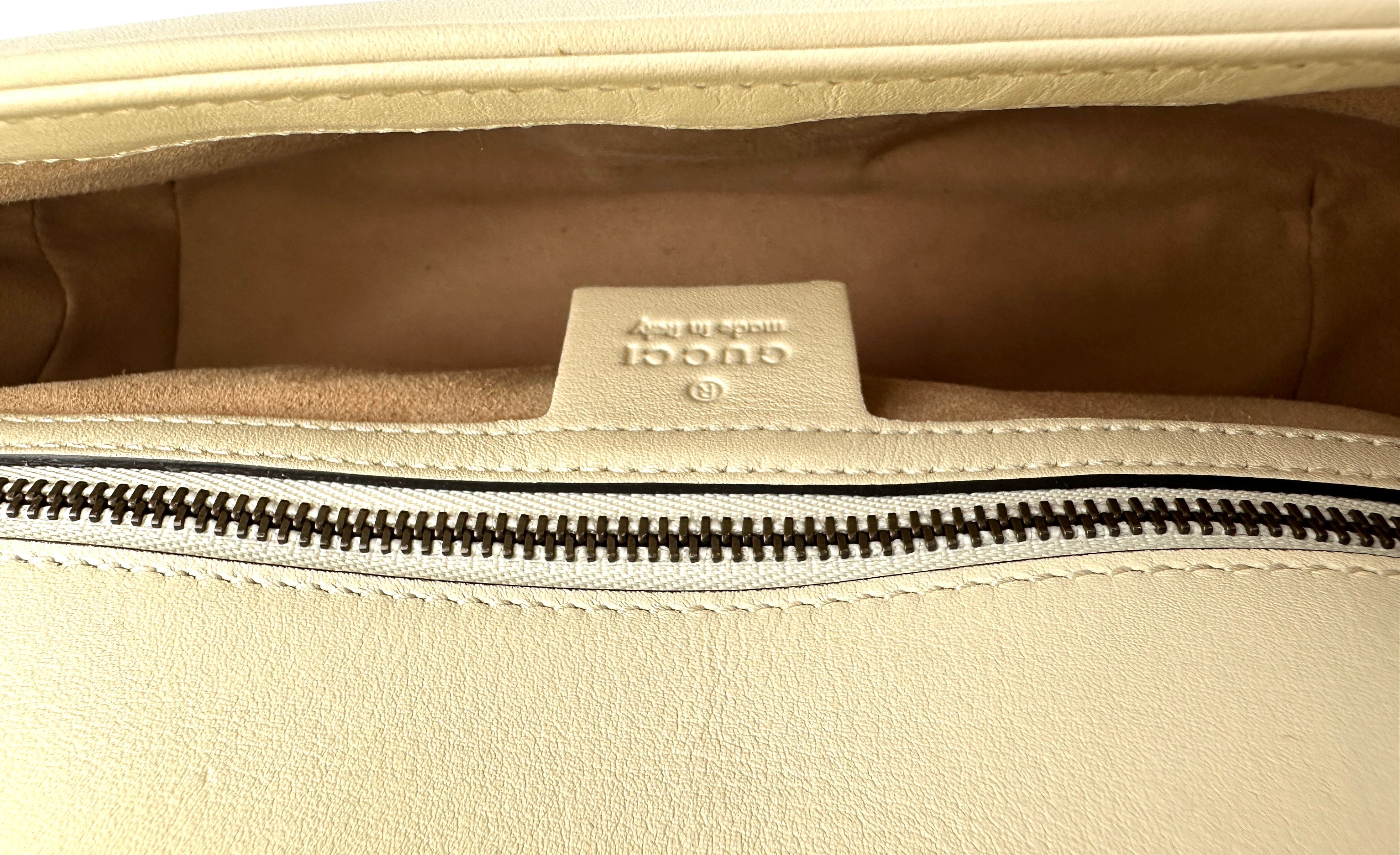 Gucci GG Marmont White Matelasse Leather Shoulder Bag GG920