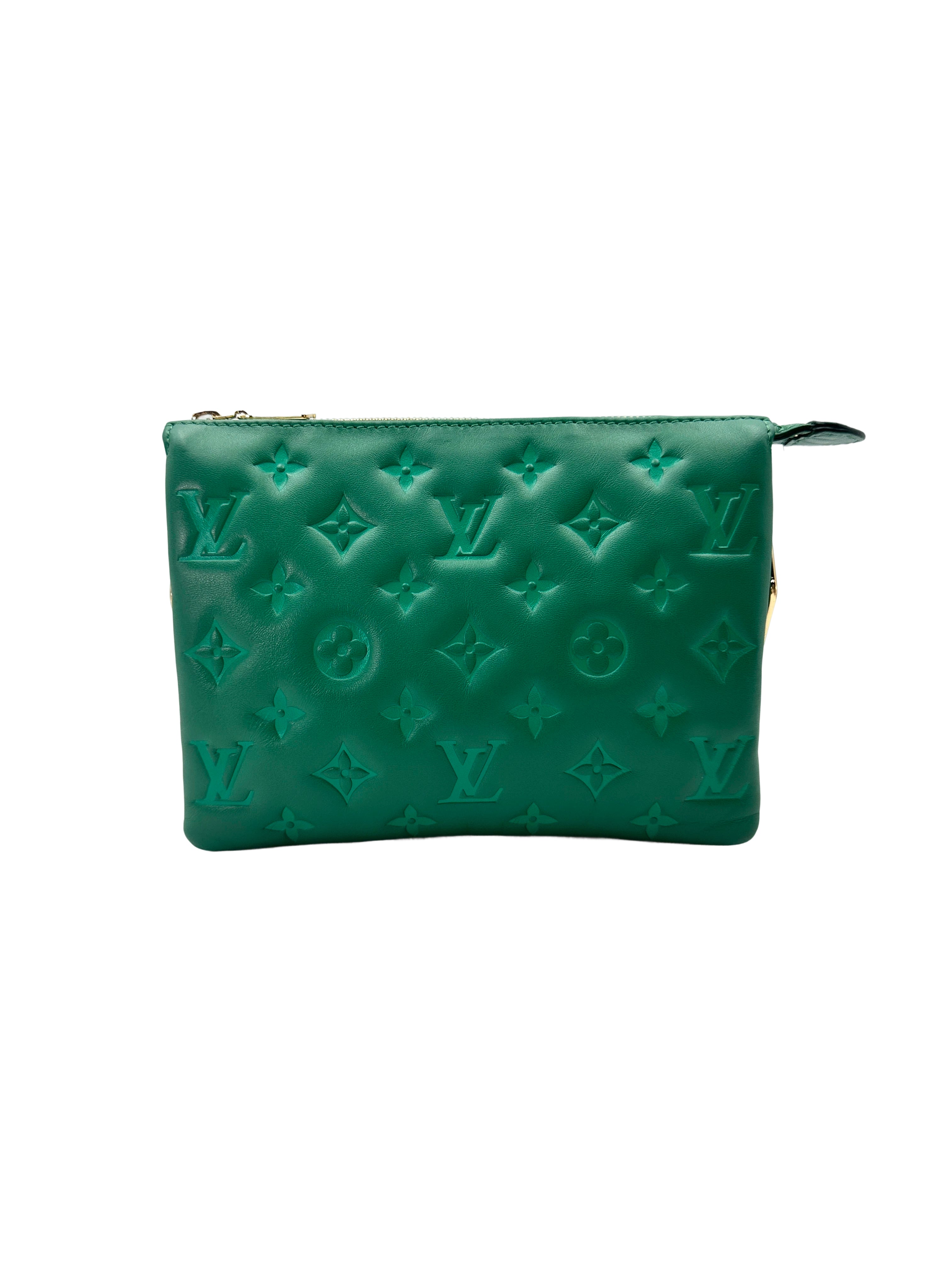 Louis Vuitton Coussin BB Green Monogram Embossed Leather Shoulder Bag LV2619