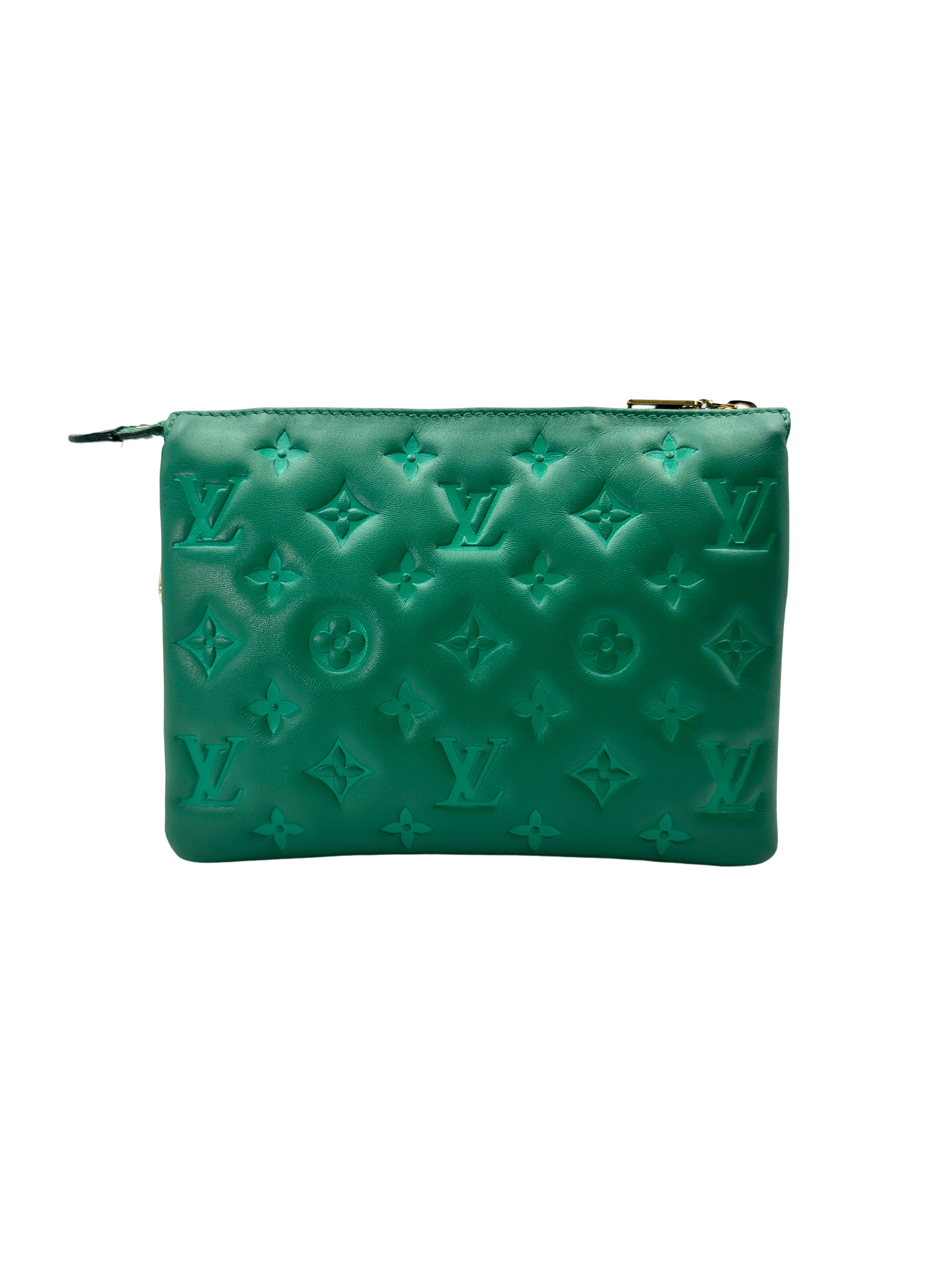 Louis Vuitton Coussin BB Green Monogram Embossed Leather Shoulder Bag LV2619