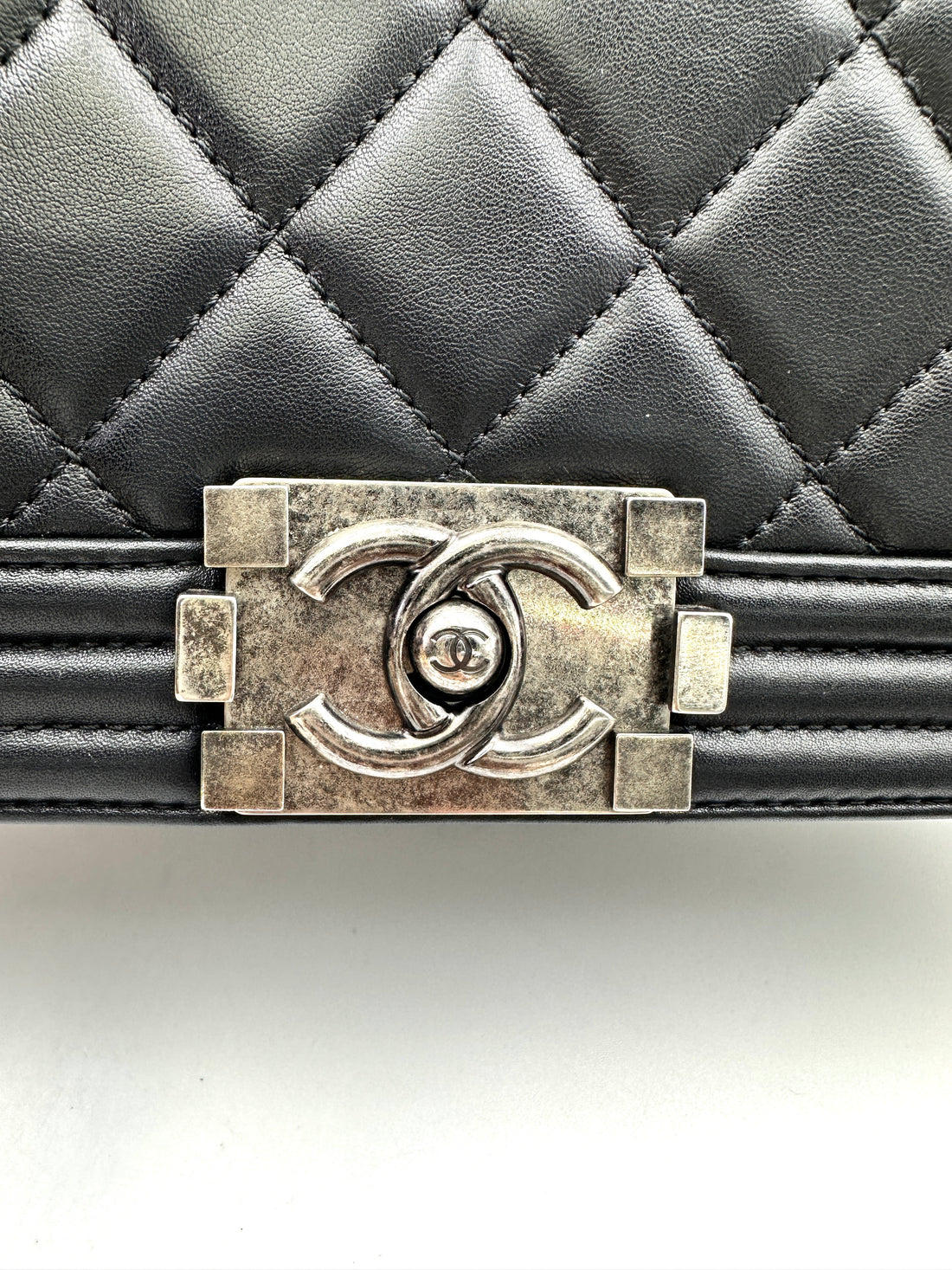 Chanel LeBoy Black Quilted Calfskin Flap Bag With Silver Buckle(19***02) IRIS211