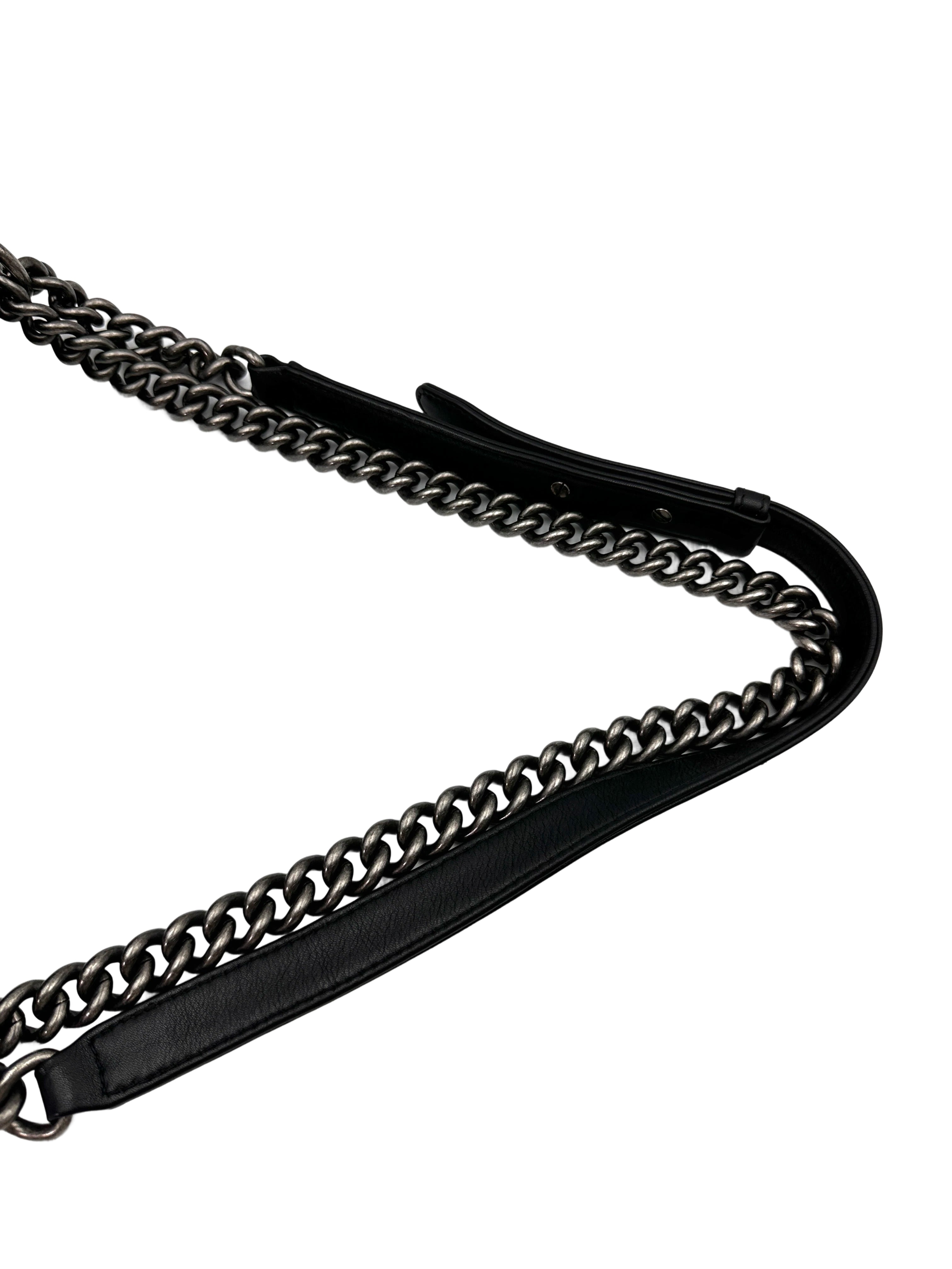 Chanel LeBoy Black Quilted Calfskin Flap Bag With Silver Buckle(19***02) IRIS211