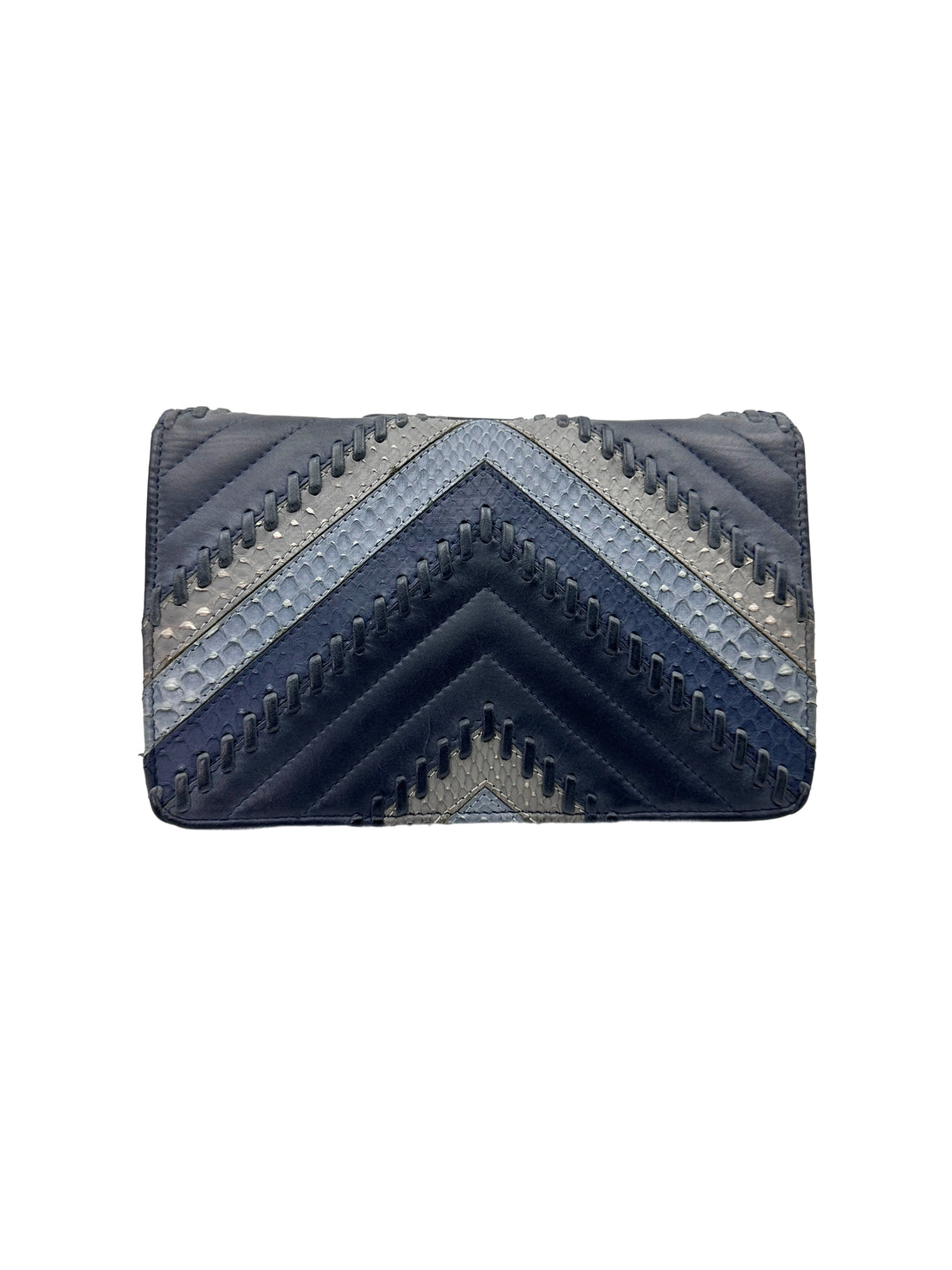 Chanel Cuba CC Whipstitch Chevron Leather & Python Wallet On Chain(23***31) CC1899