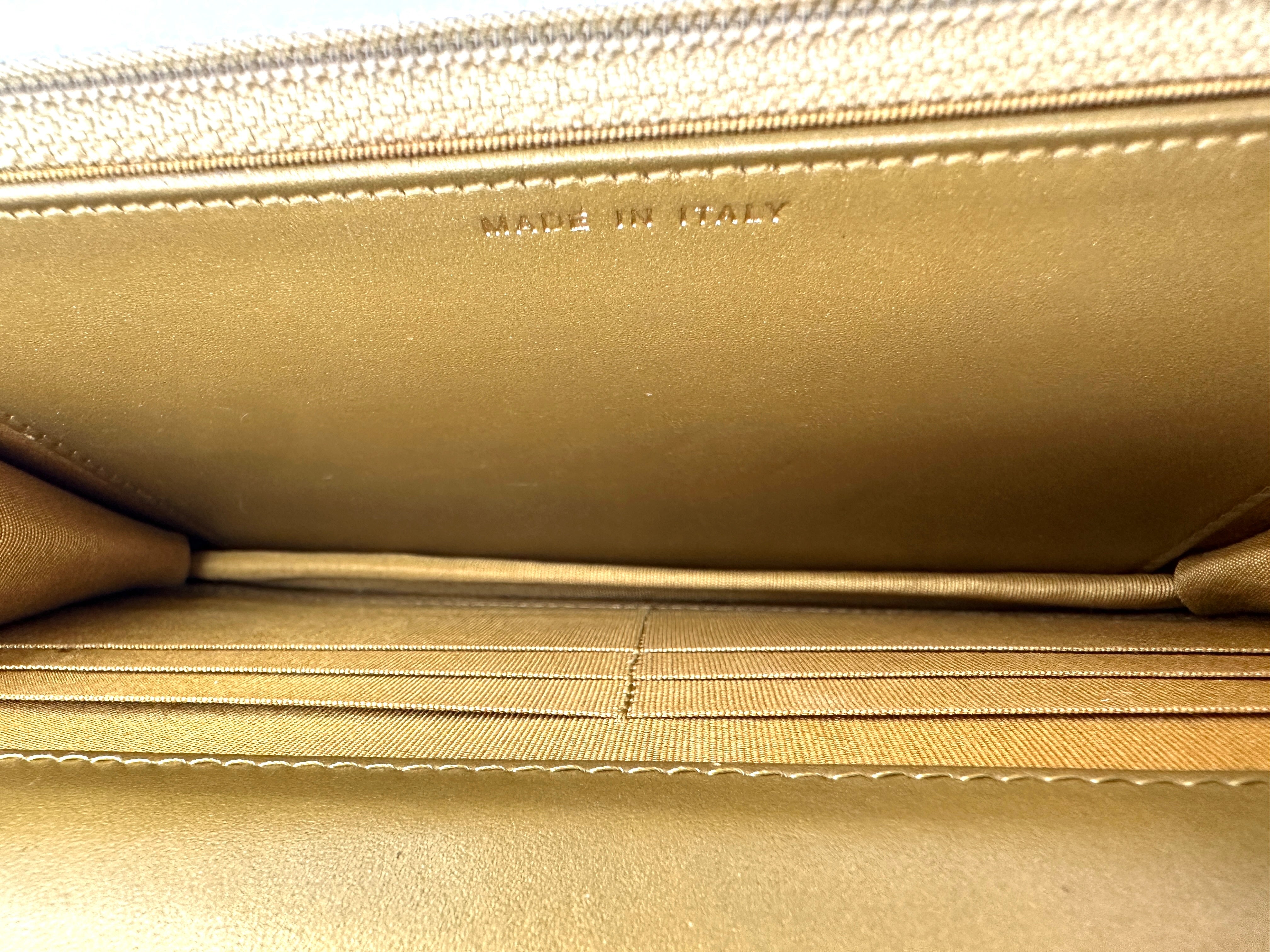 Chanel LeBoy Gold Quilted Leather Wallet On Chain With Gold Buckle(19***84) CC1890
