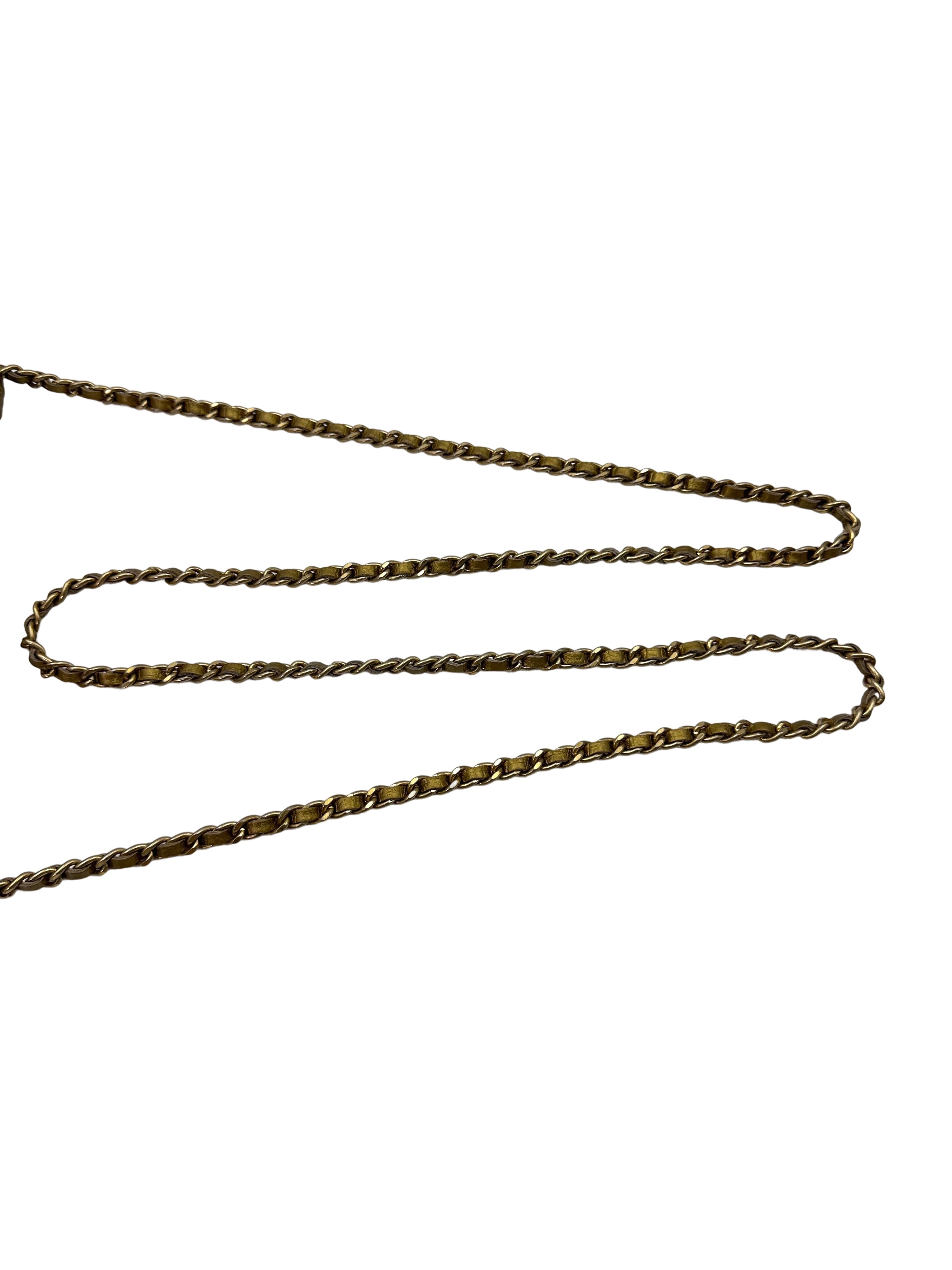Chanel LeBoy Gold Quilted Leather Wallet On Chain With Gold Buckle(19***84) CC1890