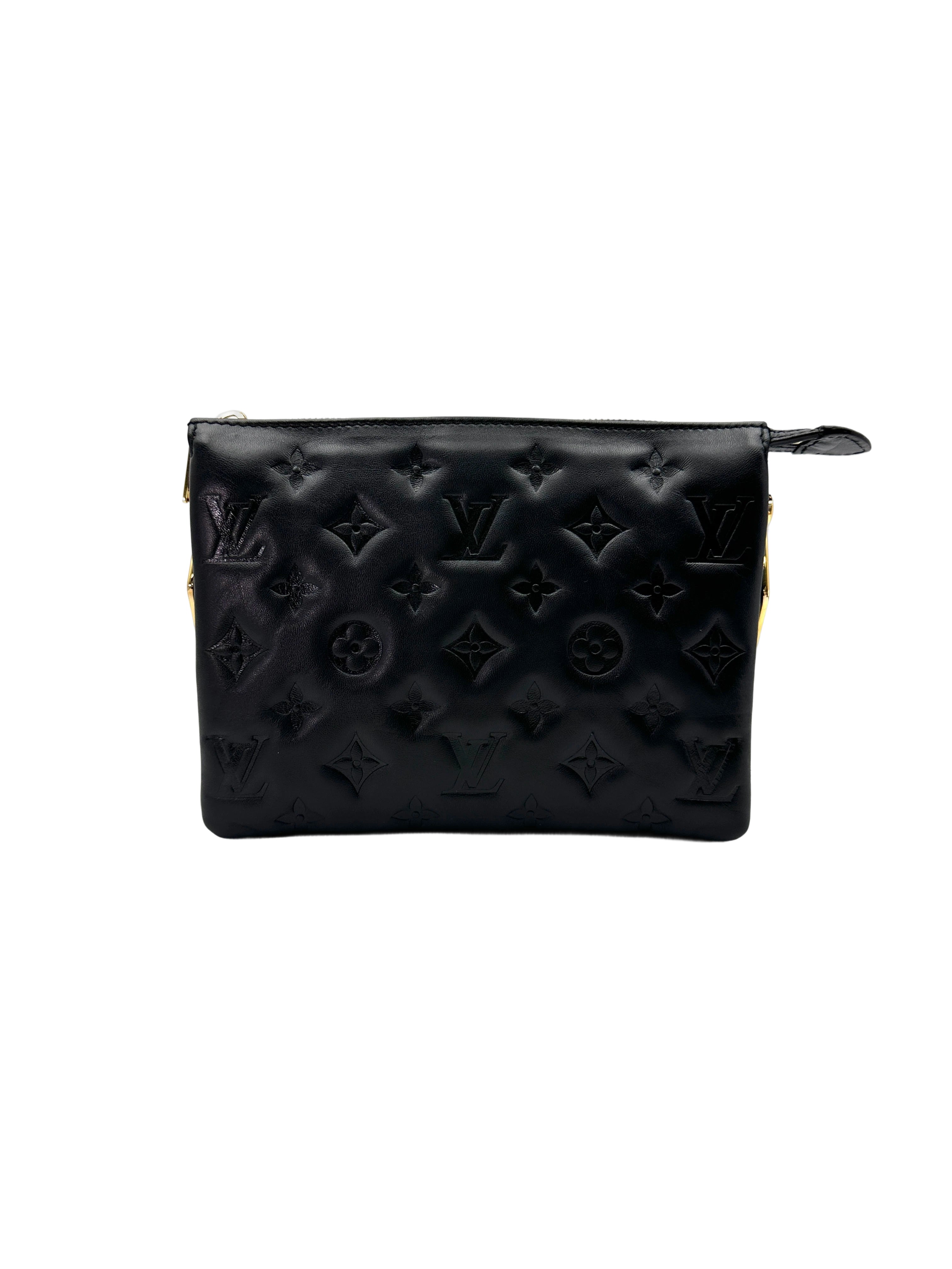 Louis Vuitton Coussin Black Monogram Embossed Leather Shoulder Bag LV2621