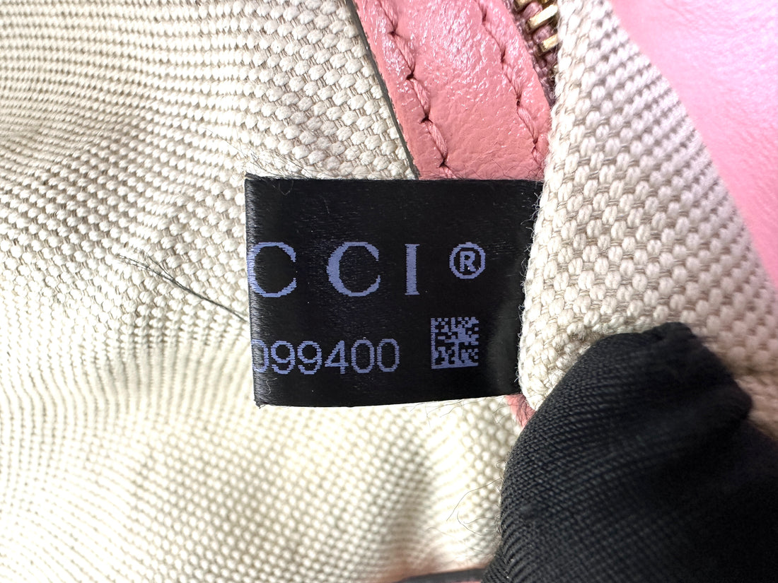 Gucci GG Marmont Red Leather Flap Bag With Pink Trim GG919