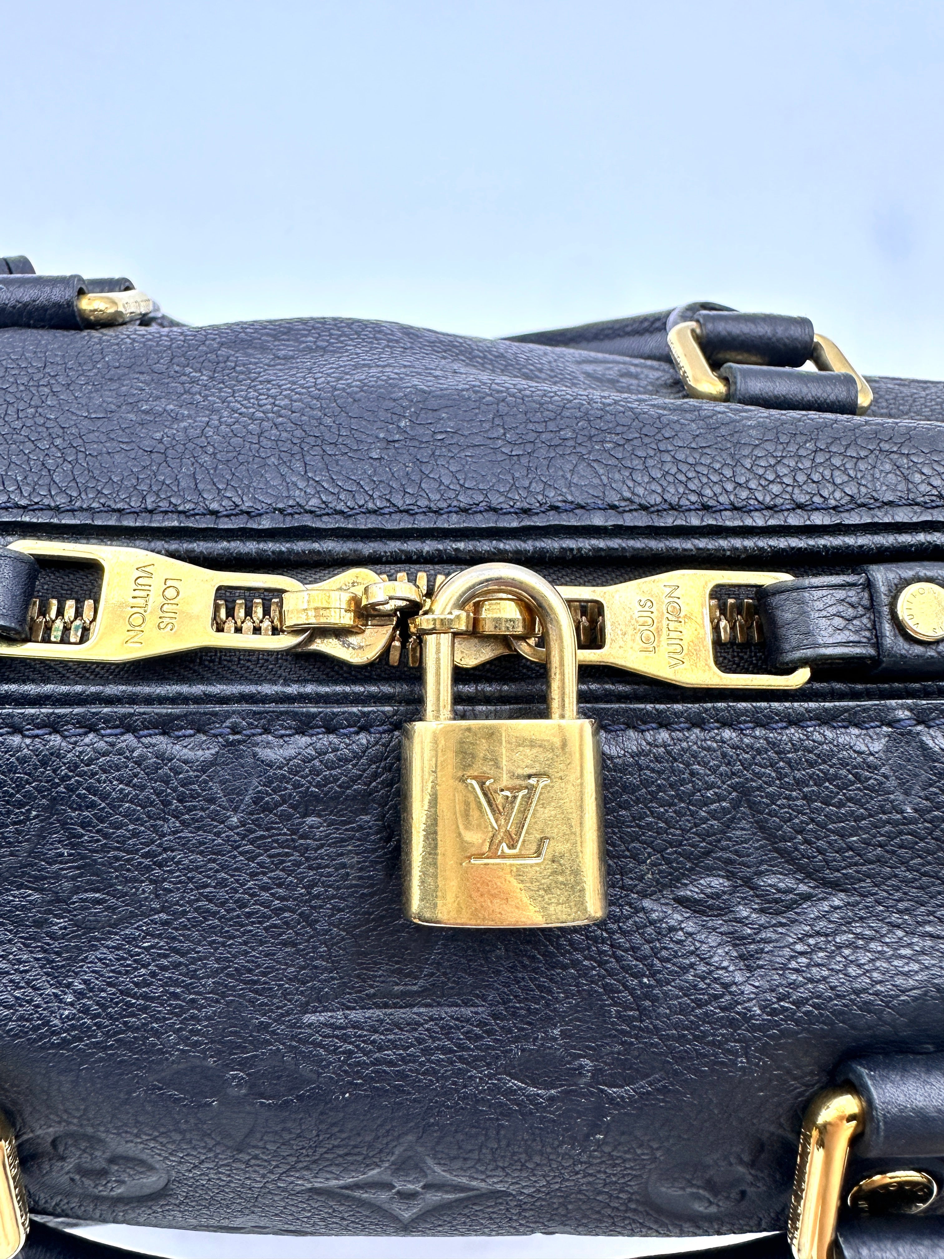 Louis Vuitton Speedy25 Black Monogram Empreinte Leather Handle Bag LV2627