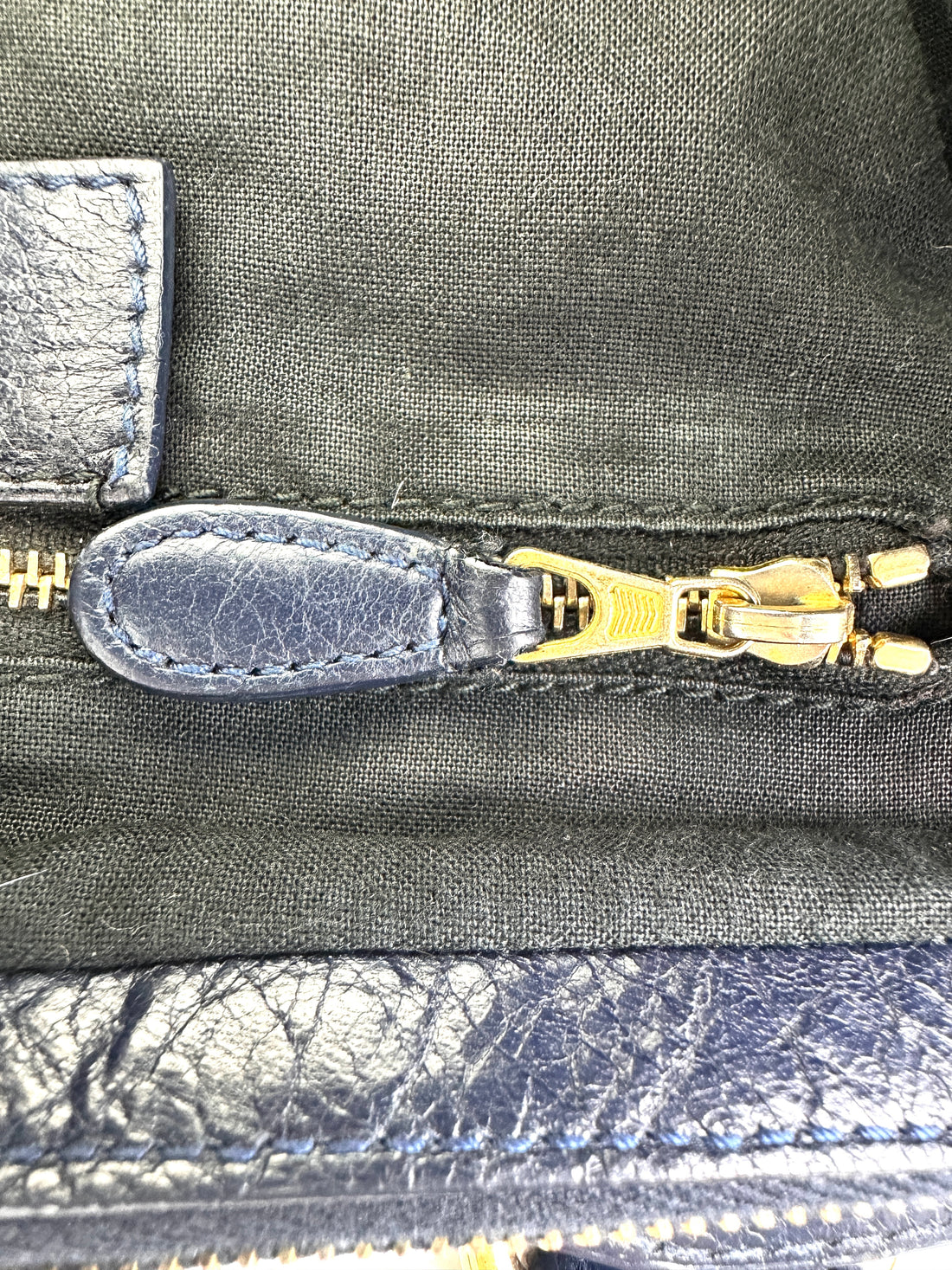 Balenciaga Moto Classic City Navy Leather Large Size Handle Bag BB69
