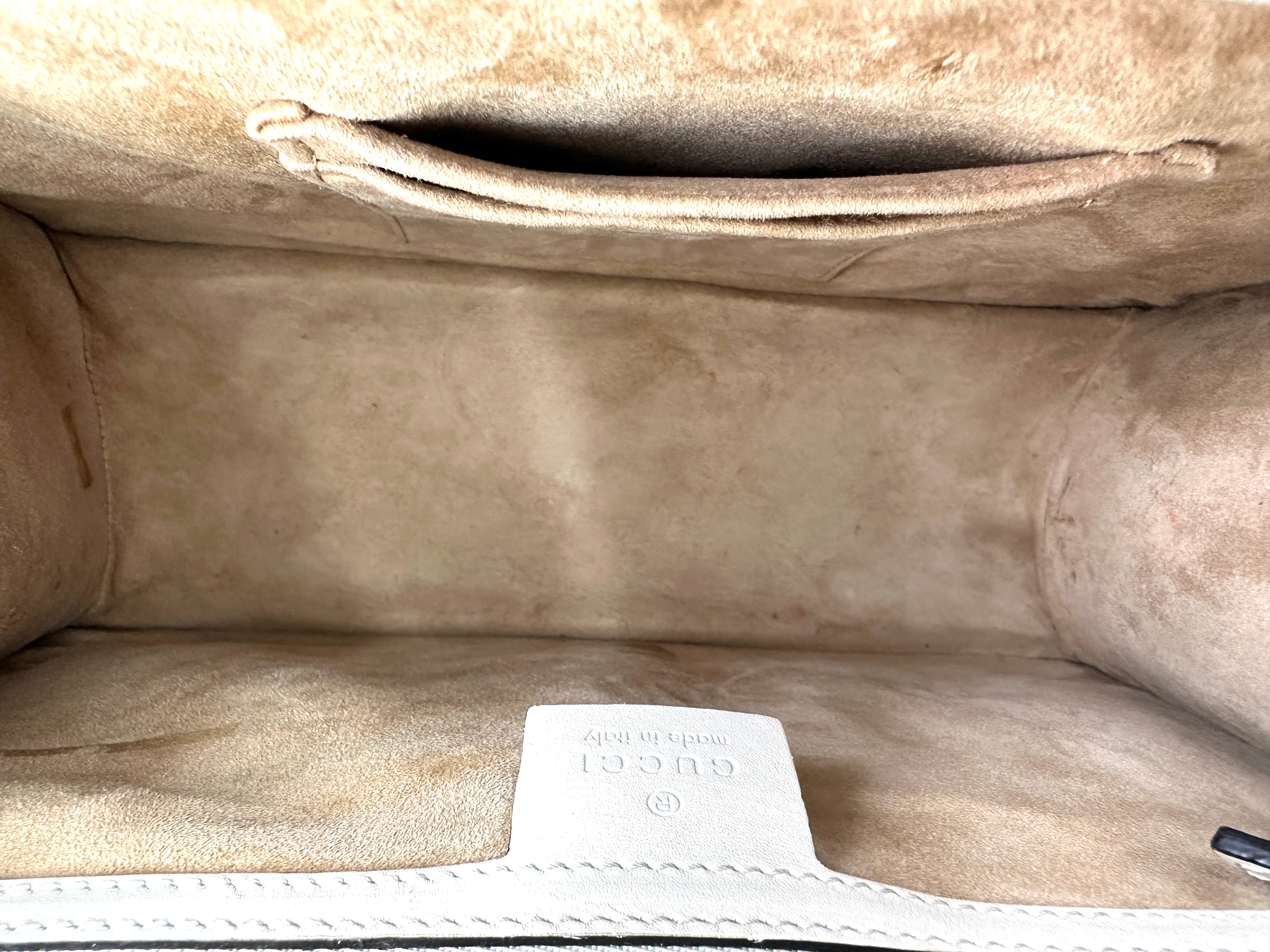 Gucci Sylvie White Leather Shoulder Bag GG915