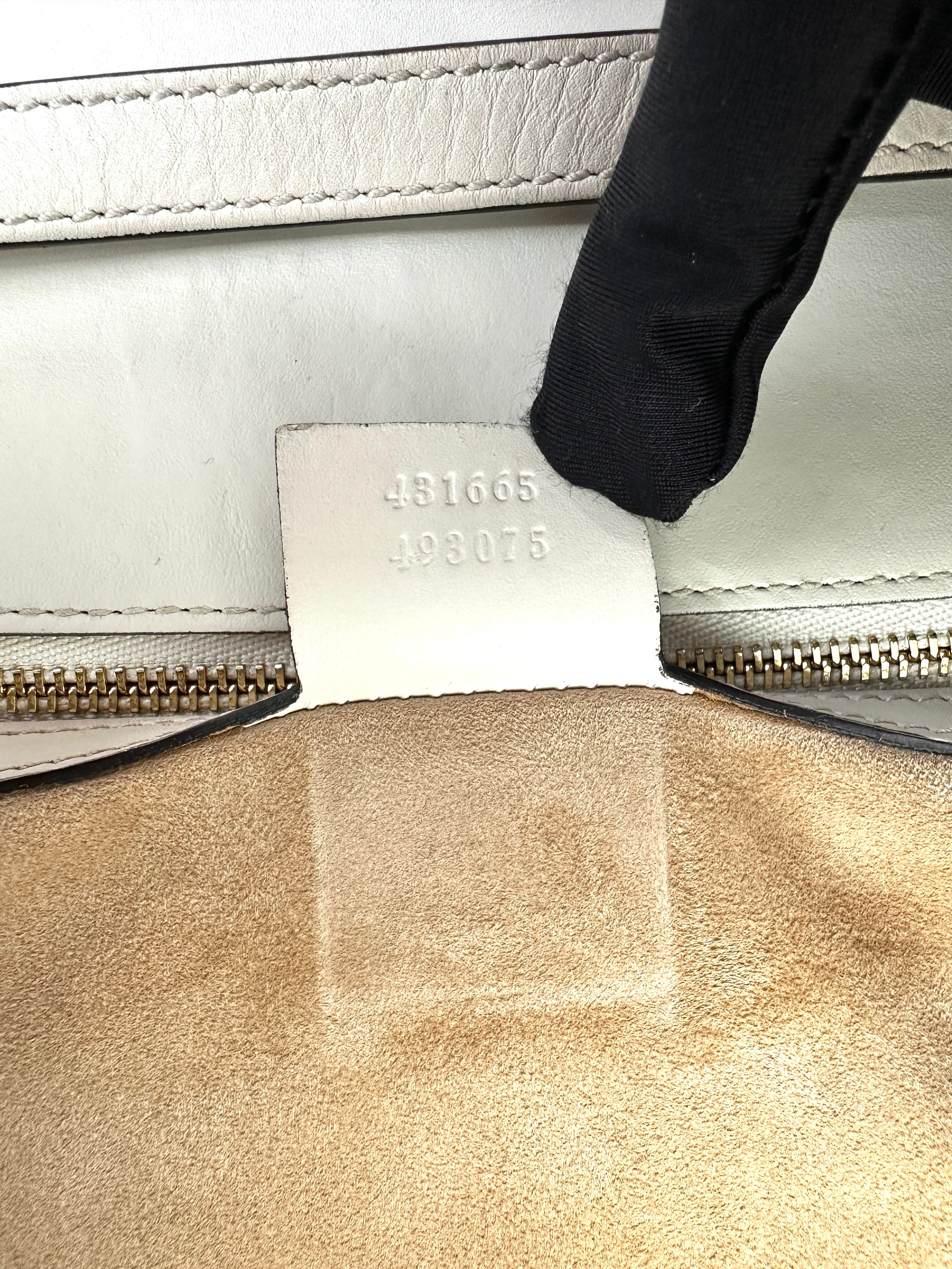 Gucci Sylvie White Leather Shoulder Bag GG915