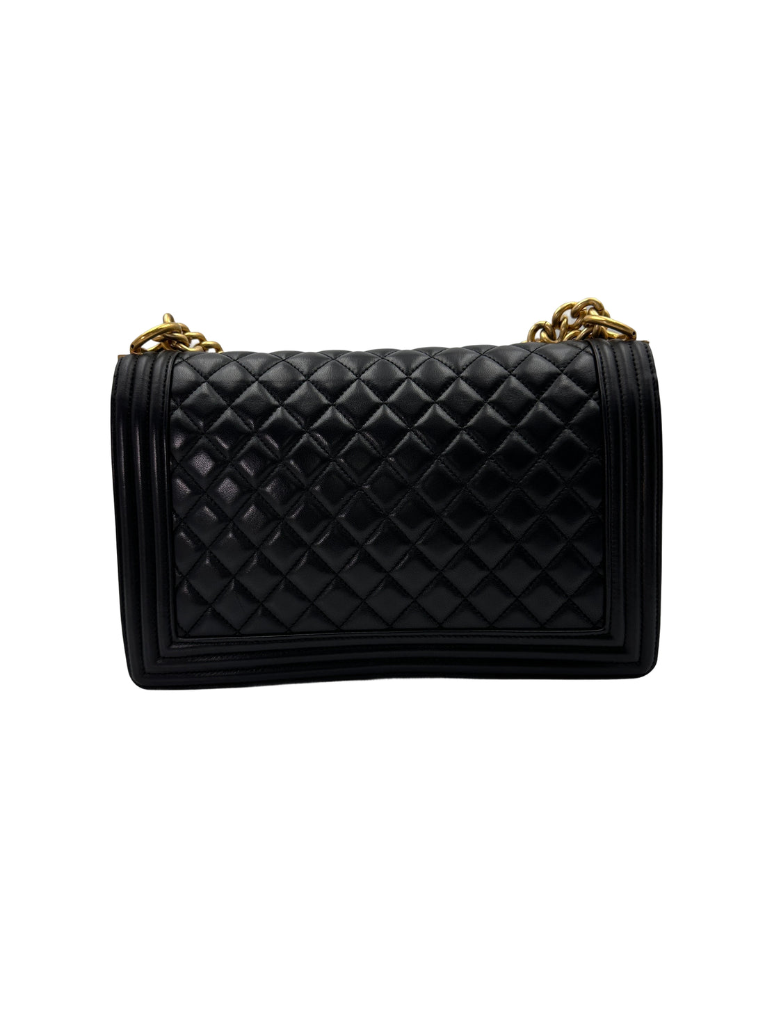 Chanel LeBoy Black Quilted Lambskin Flap Bag With Gold Buckle(24***14) CC1895