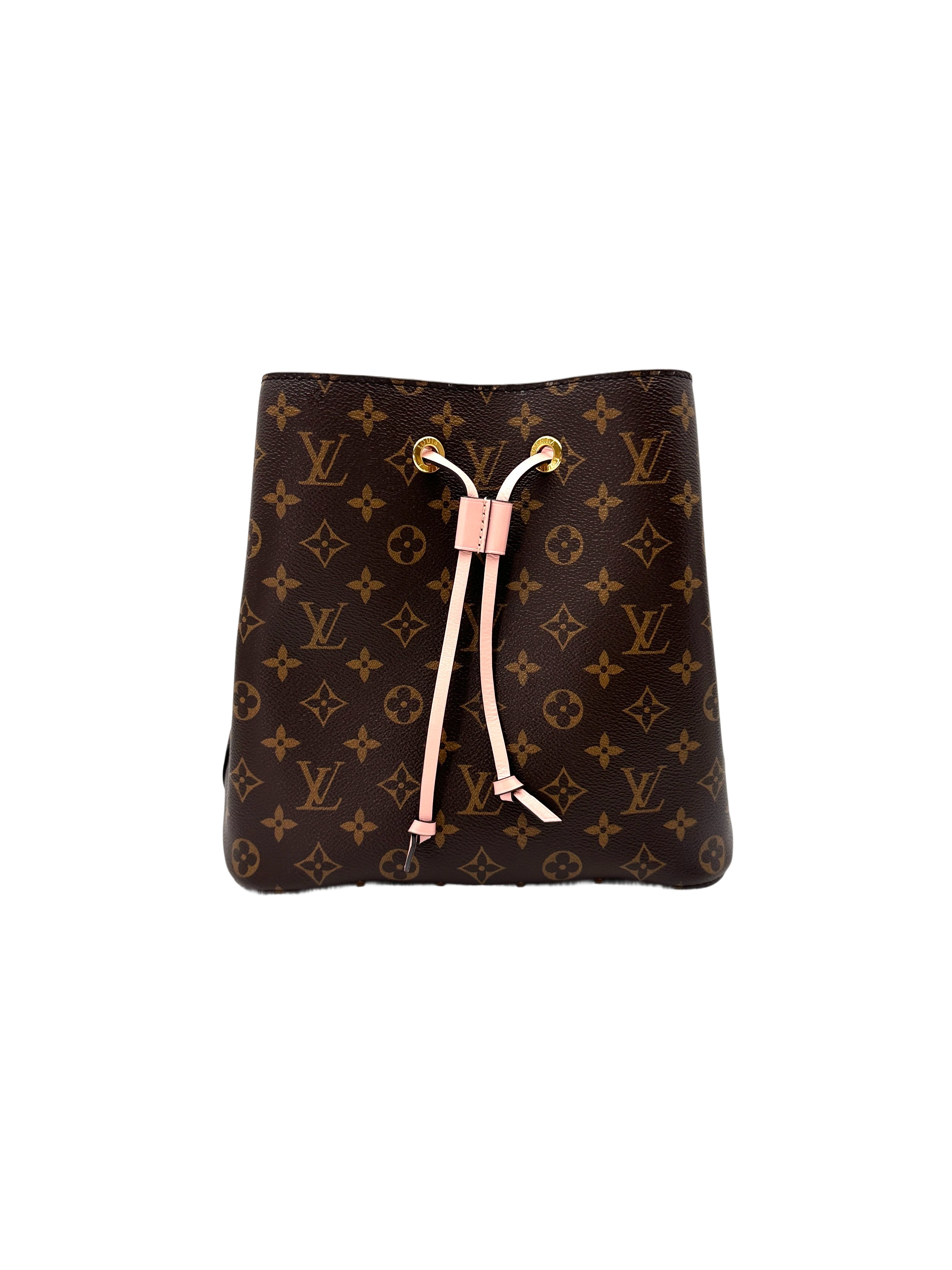 Louis Vuitton Neonoe Monogram Canvas Bucket Bag With Pink Drawstring LV2629