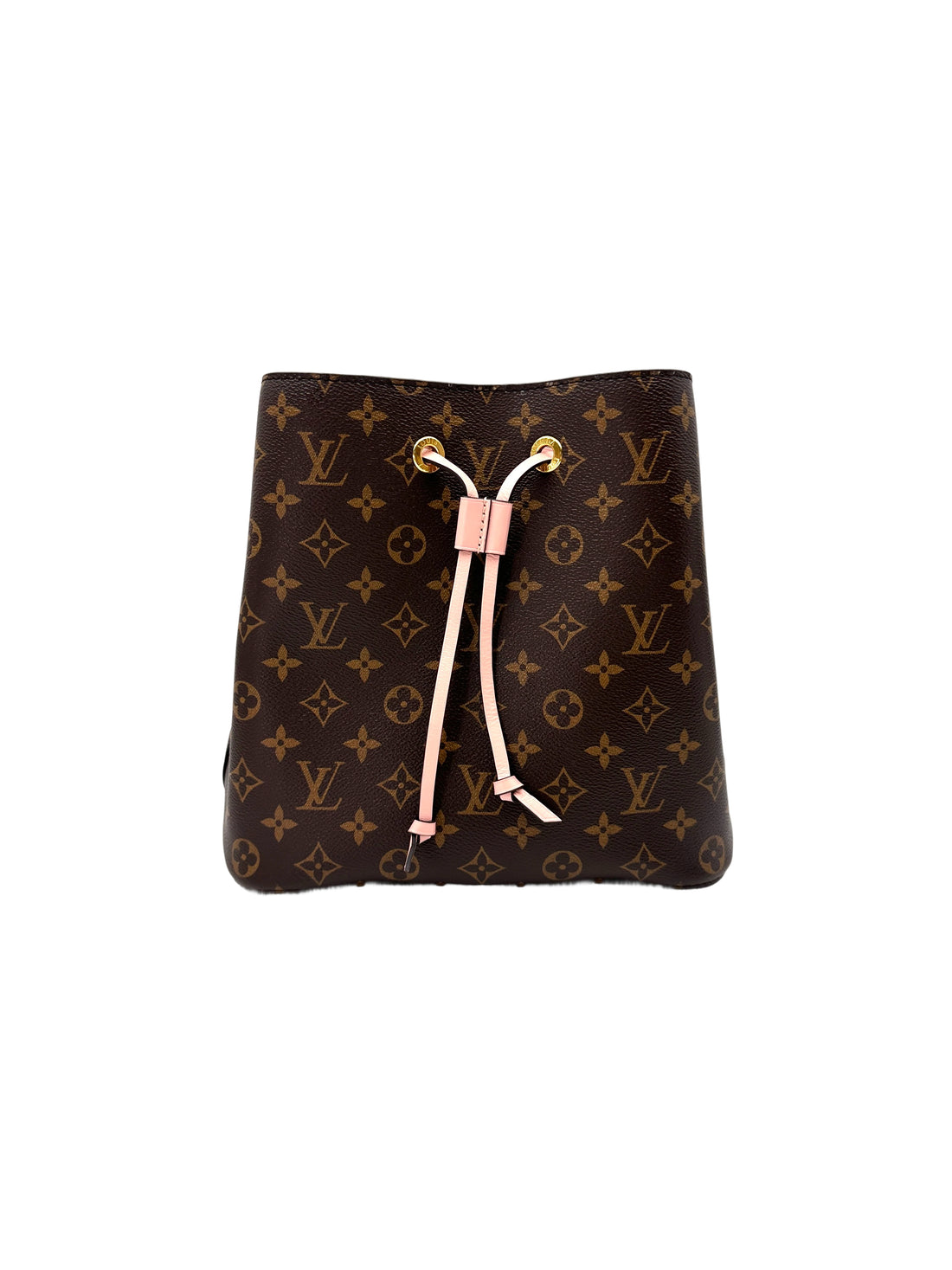 Louis Vuitton Neonoe Monogram Canvas Bucket Bag With Pink Drawstring LV2629