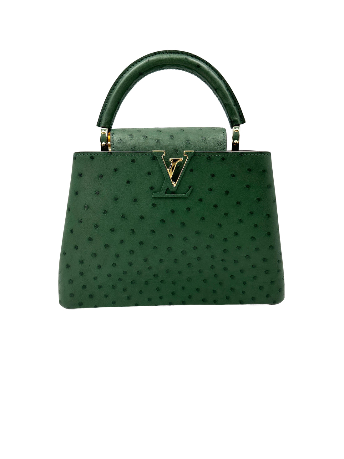Louis Vuitton Capucines BB Green Ostrich Handle Bag IRIS213
