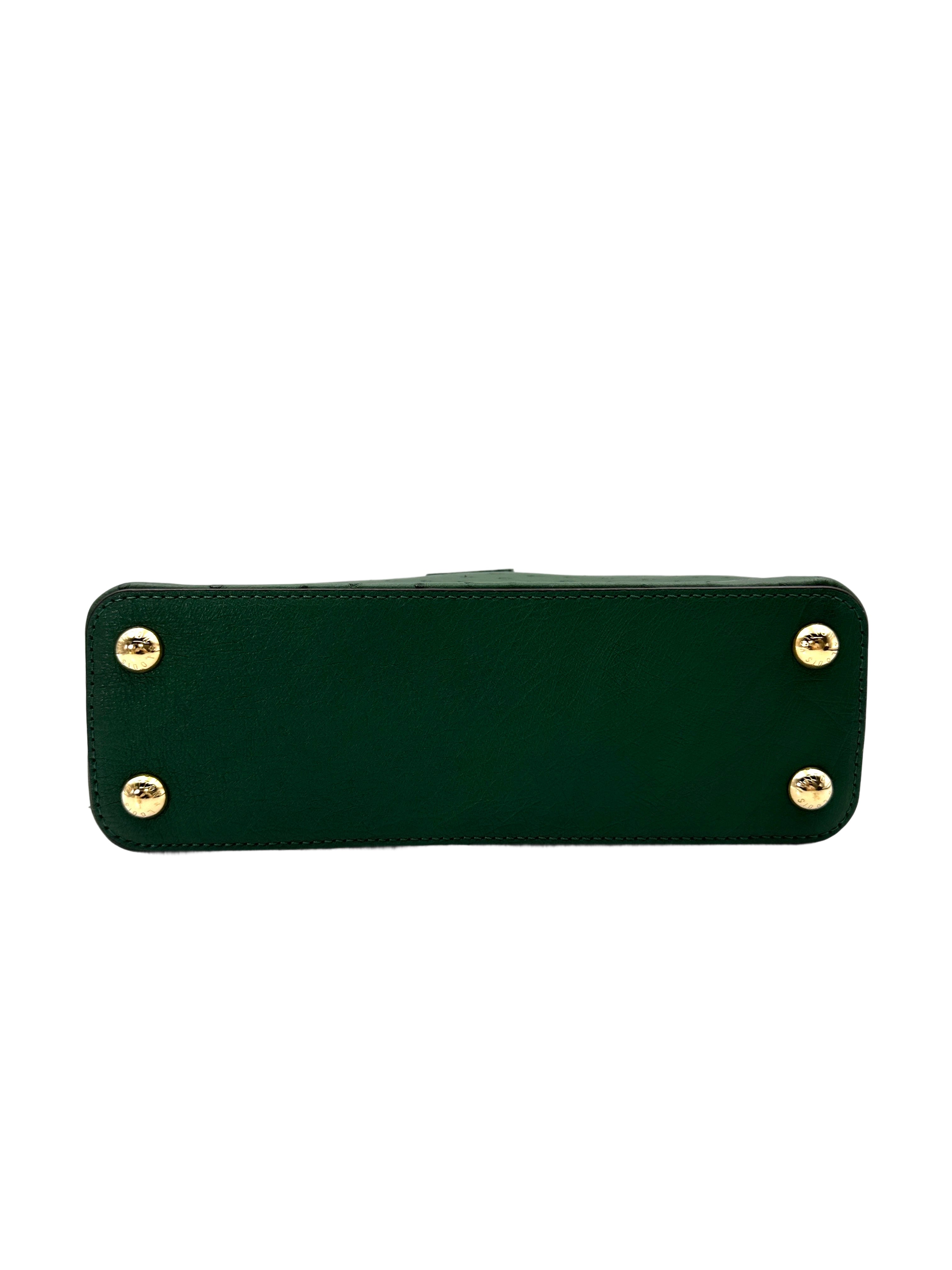 Louis Vuitton Capucines BB Green Ostrich Handle Bag IRIS213