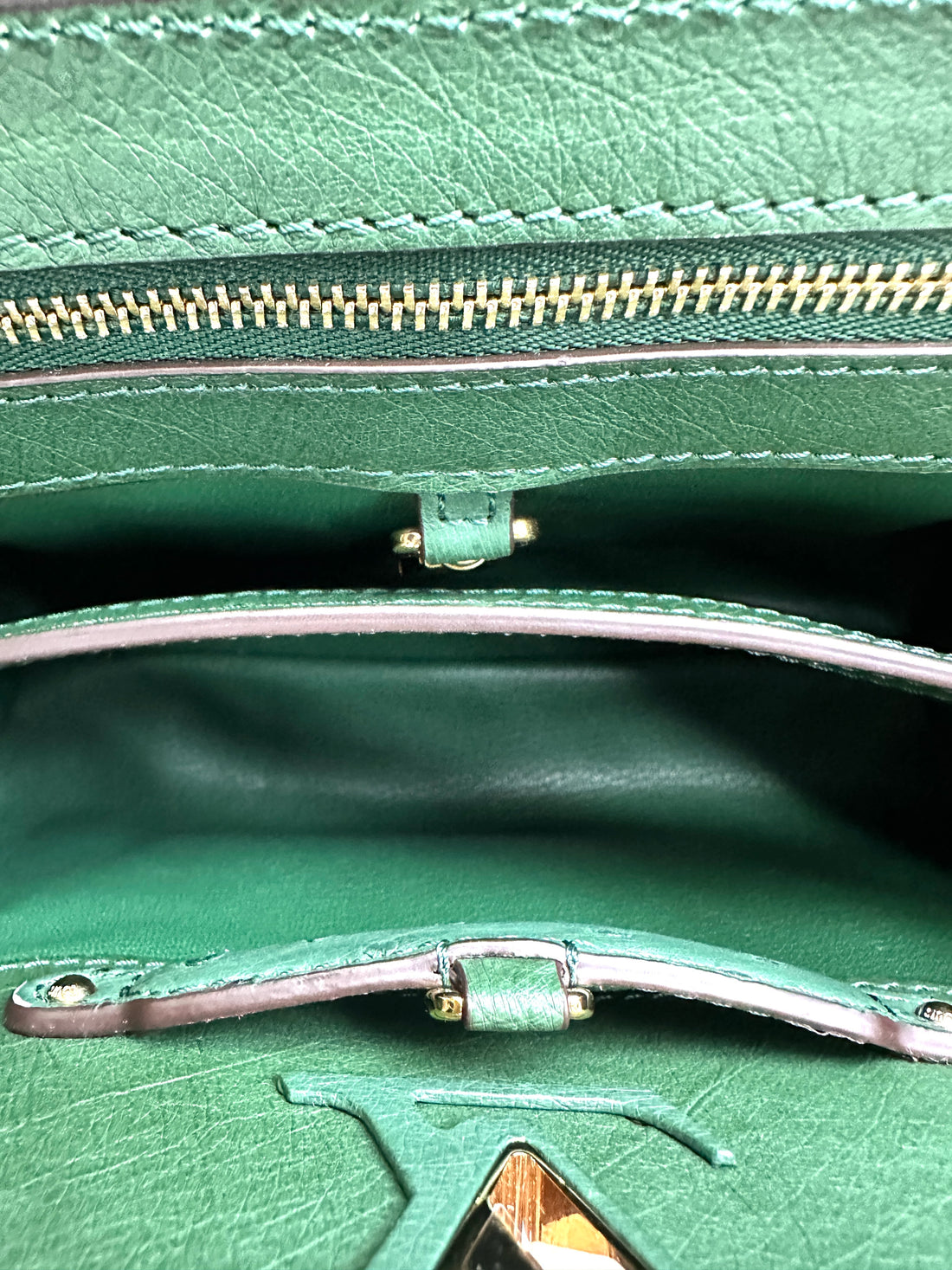 Louis Vuitton Capucines BB Green Ostrich Handle Bag IRIS213
