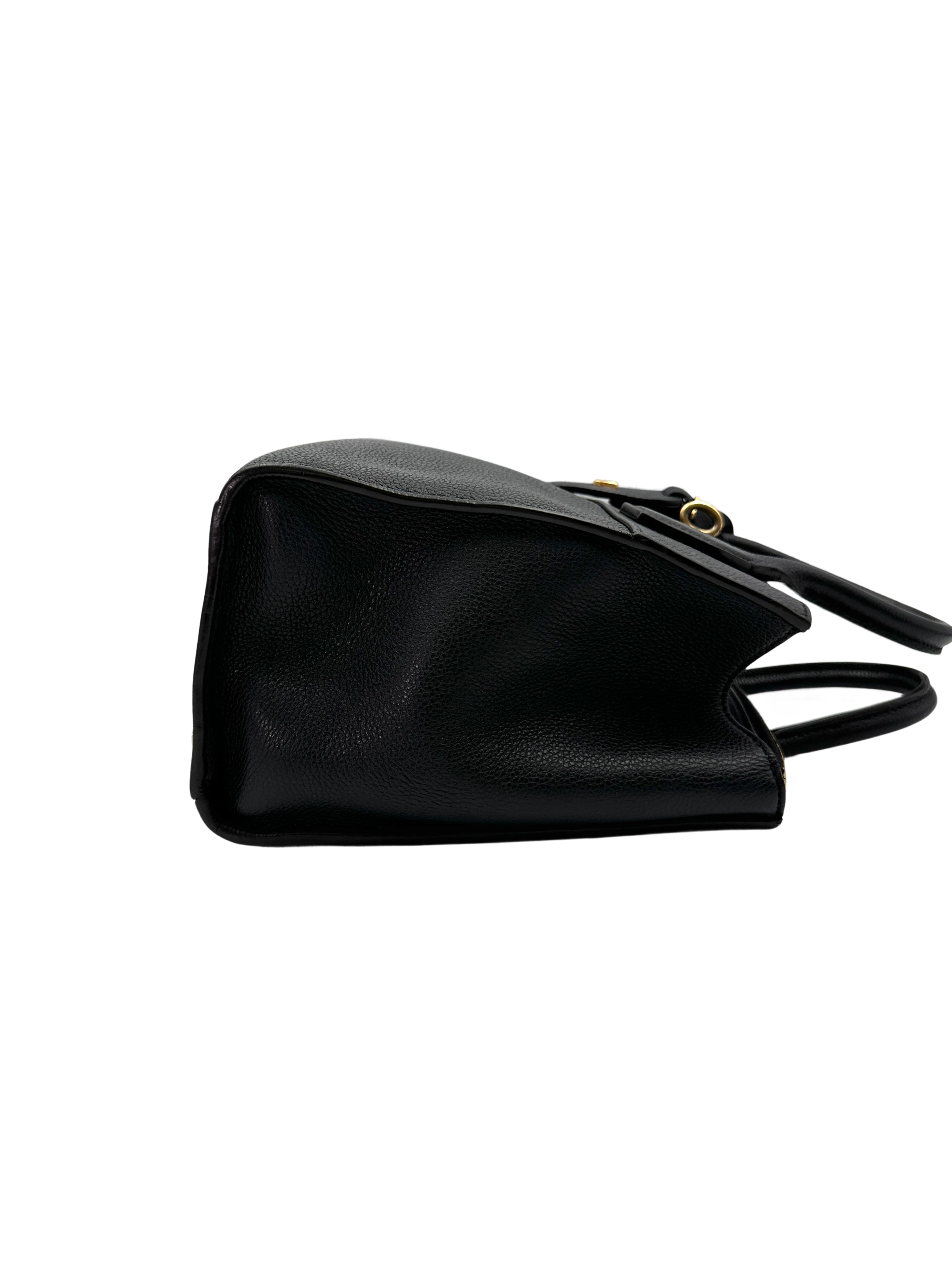 Louis Vuitton City Steamer Black Grained Leather Handle Bag LV2628