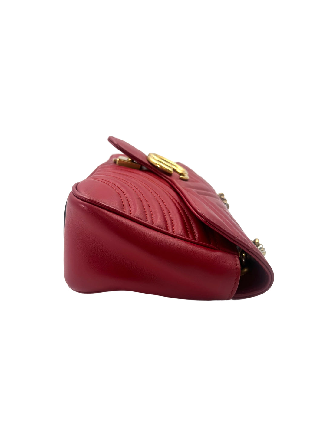 Gucci GG Marmont Red Matelasse Leather Shoulder Bag GG926