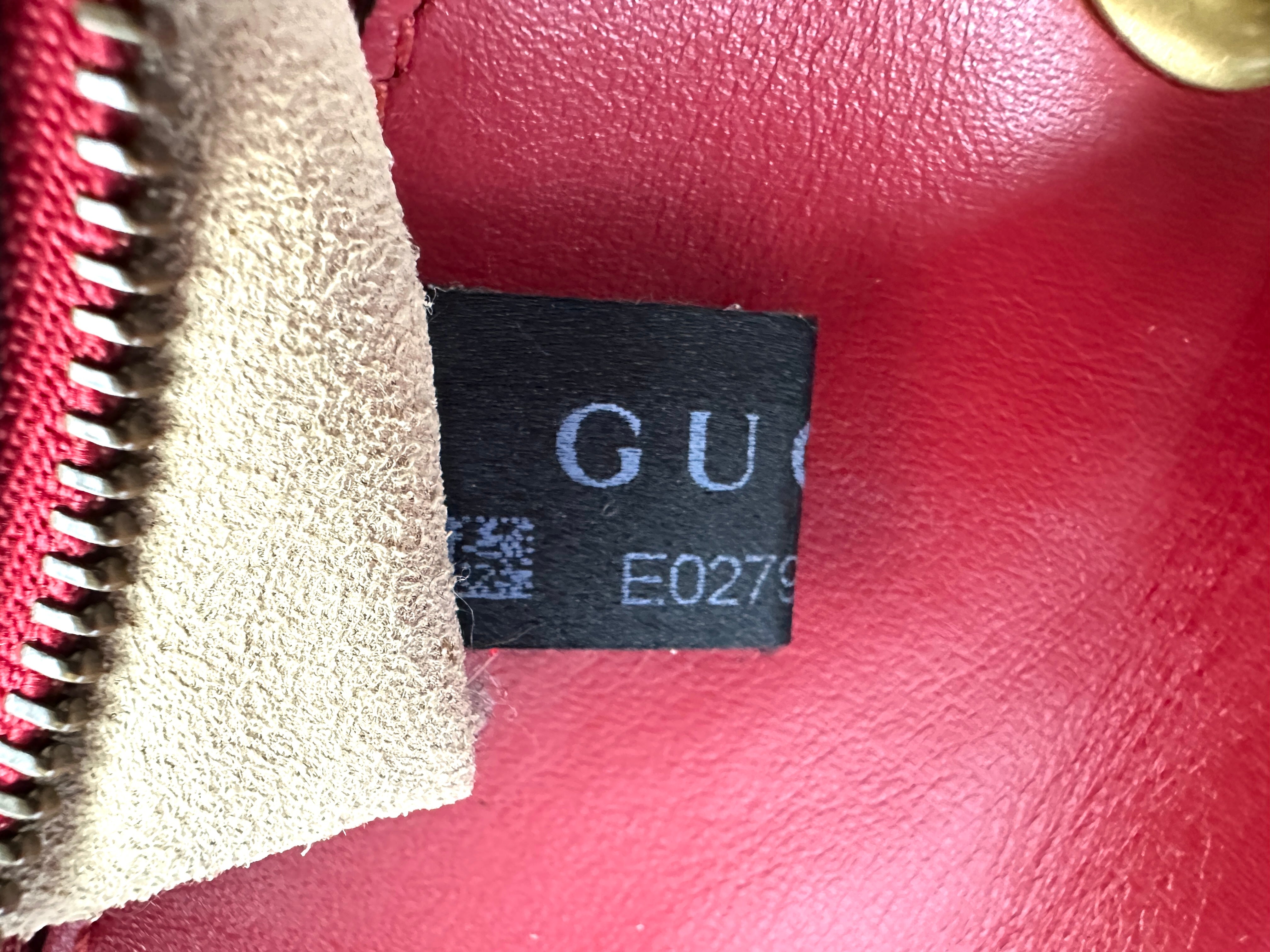 Gucci GG Marmont Red Matelasse Leather Shoulder Bag GG926