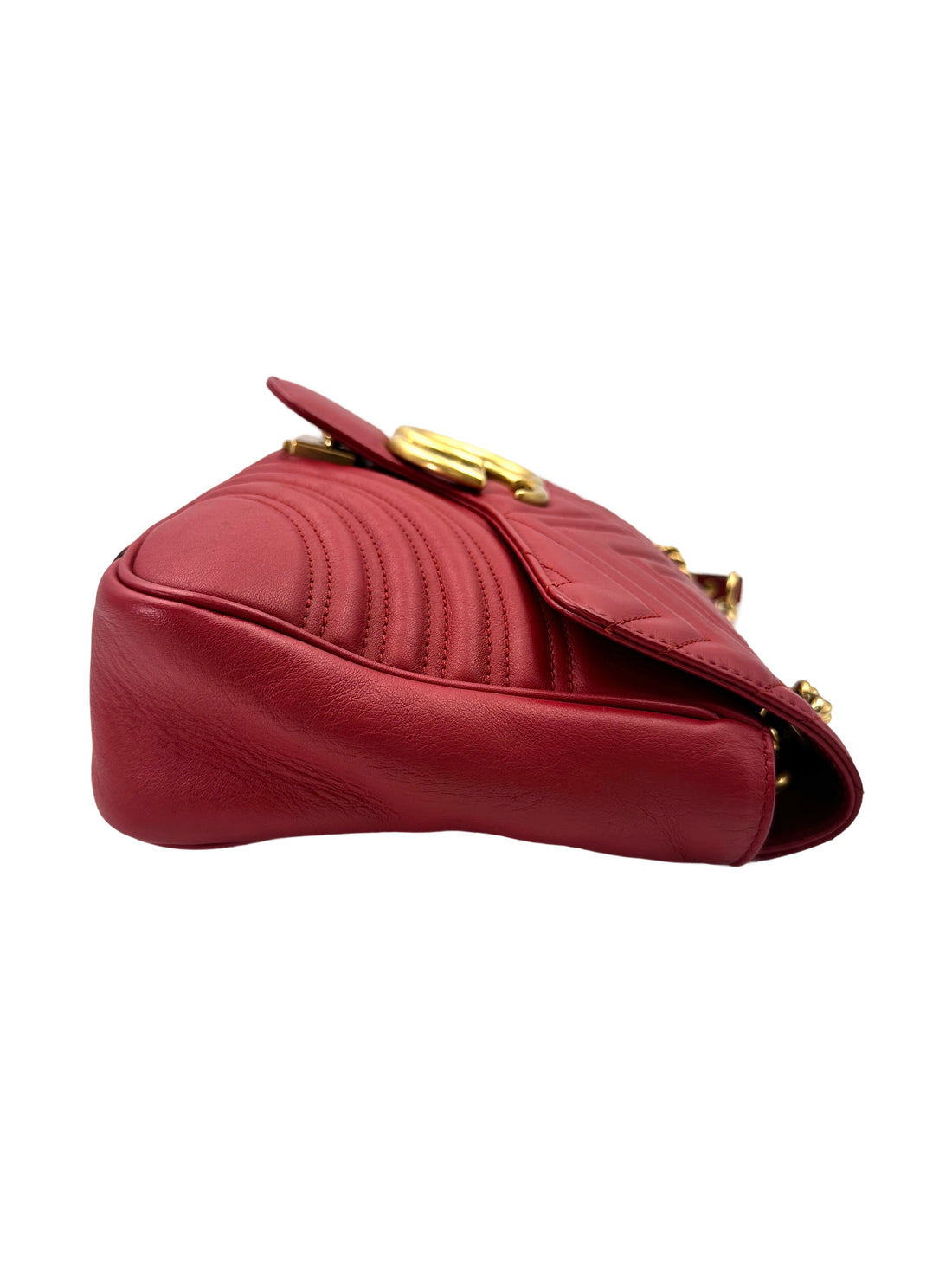 Gucci GG Marmont Red Matelasse Leather Large Size Flap Bag GG928