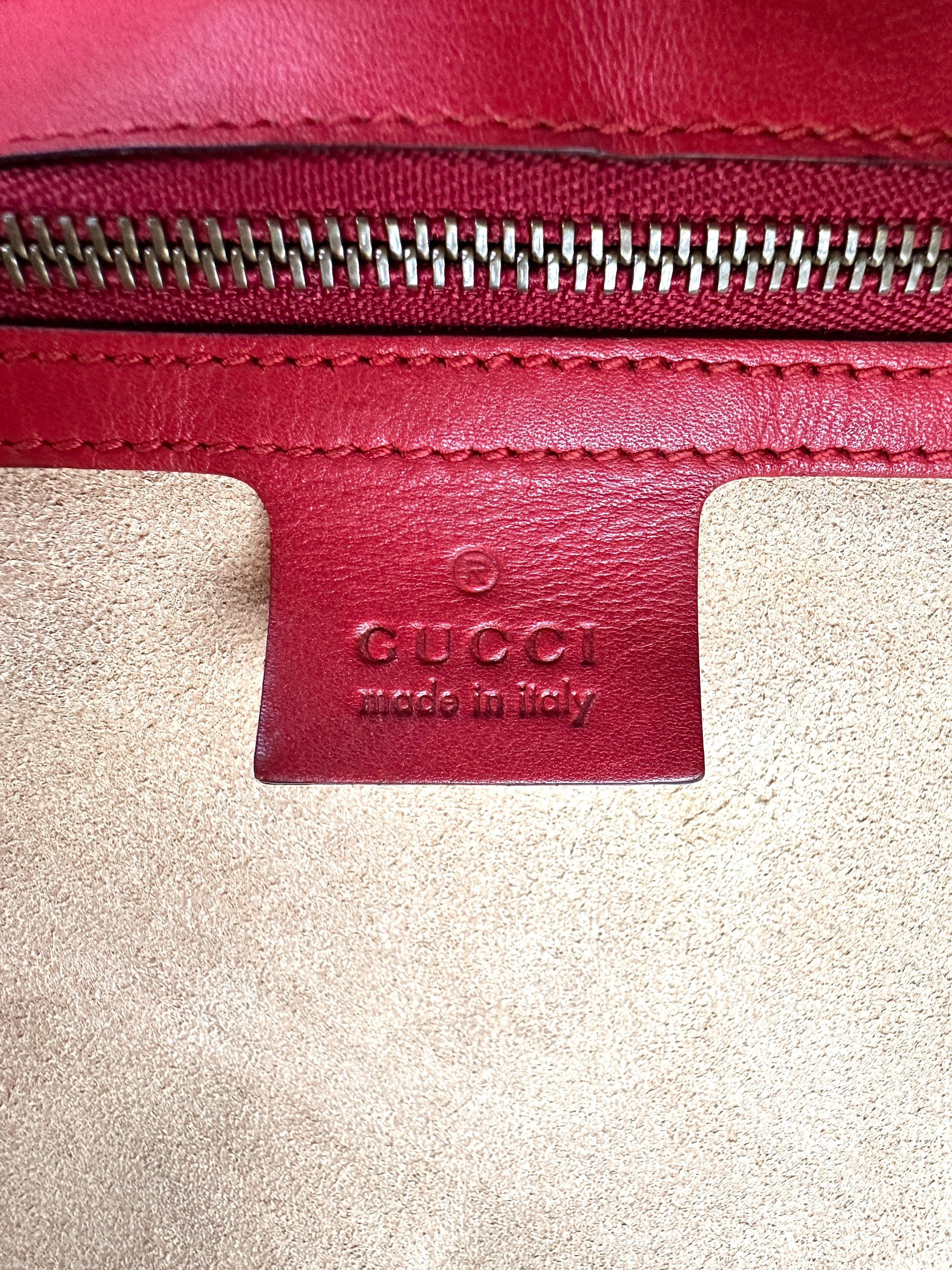 Gucci GG Marmont Red Matelasse Leather Large Size Flap Bag GG928