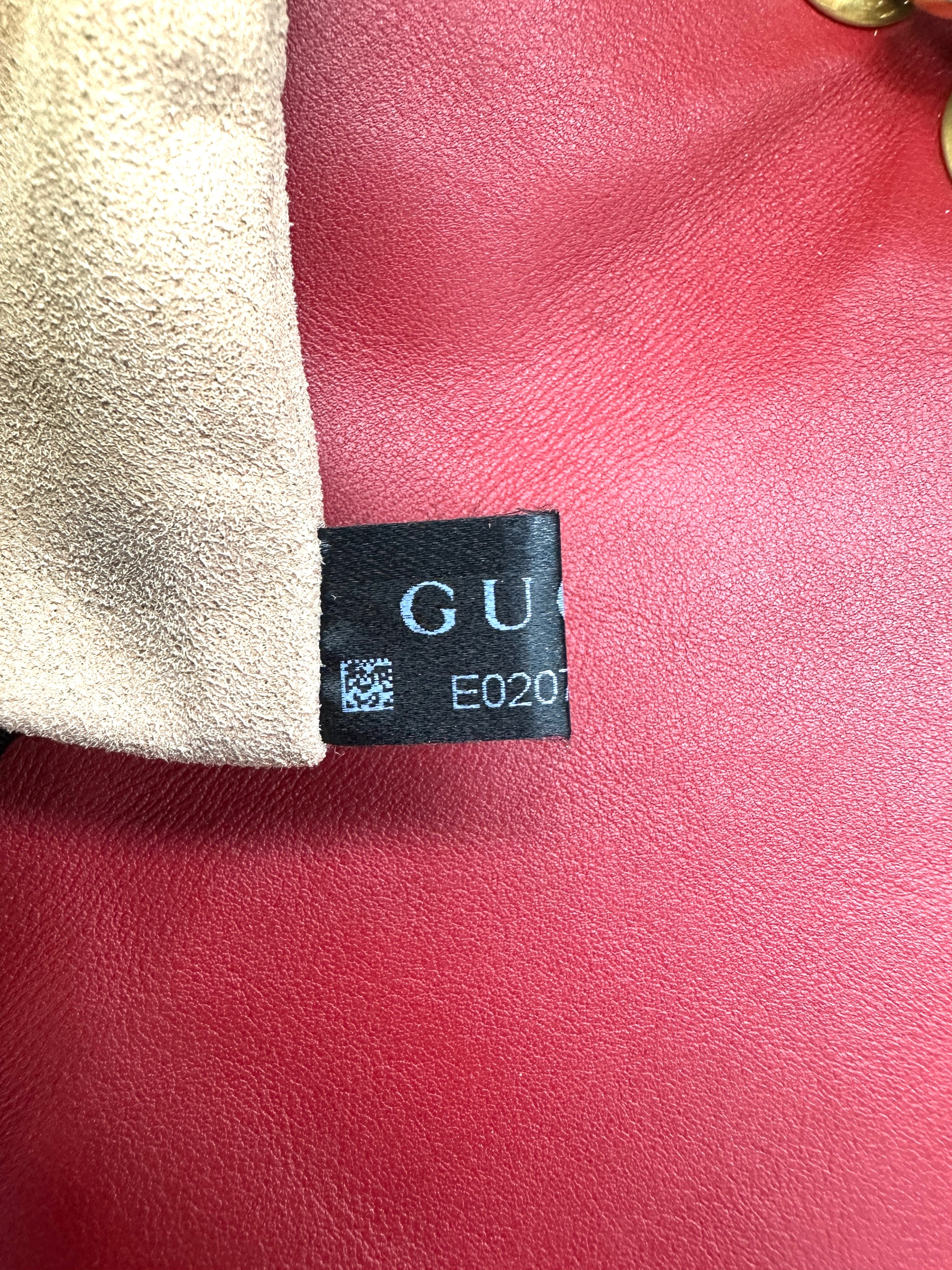 Gucci GG Marmont Red Matelasse Leather Large Size Flap Bag GG928