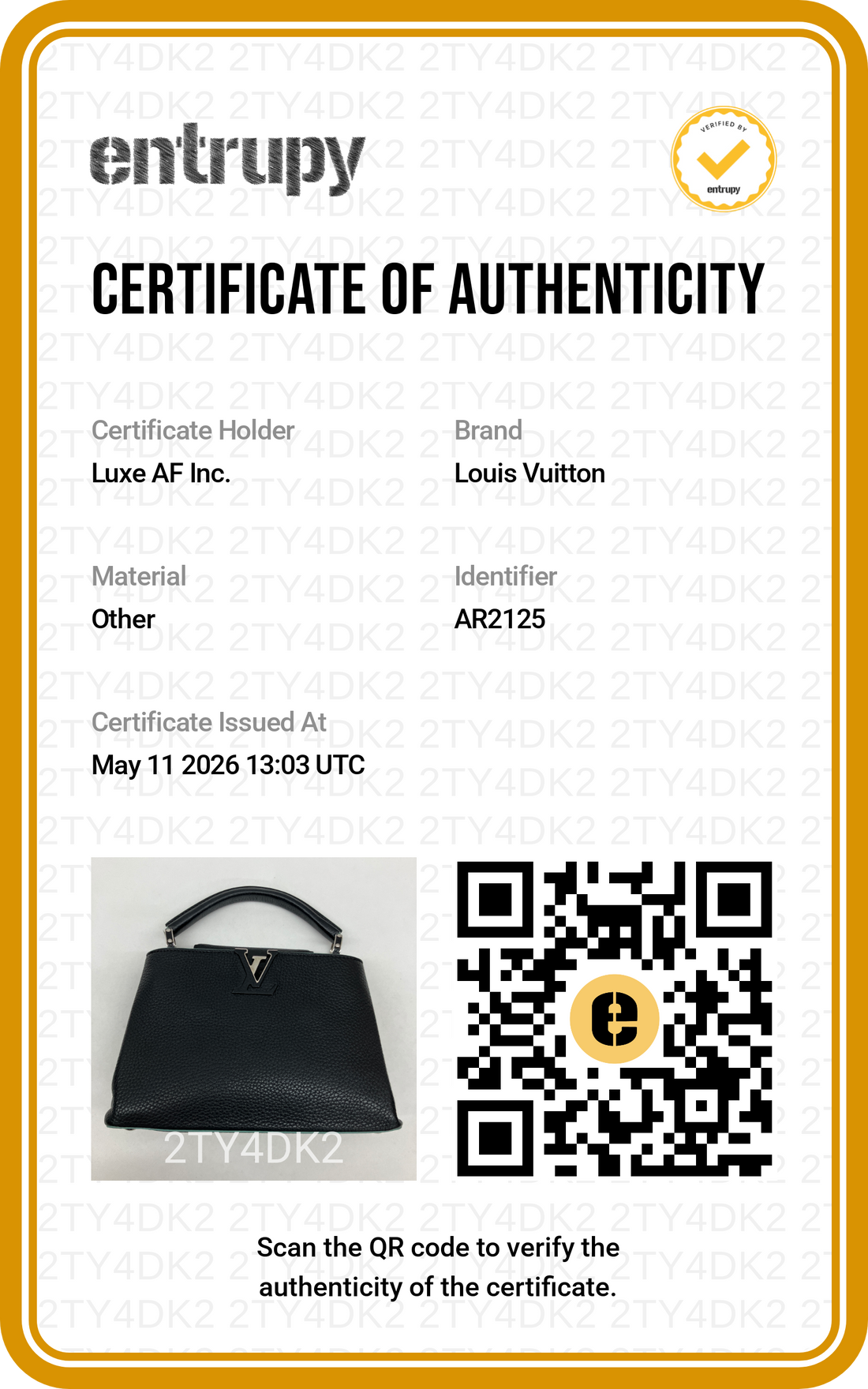 Louis Vuitton Capucines BB Black Leather Handle Bag LV2769