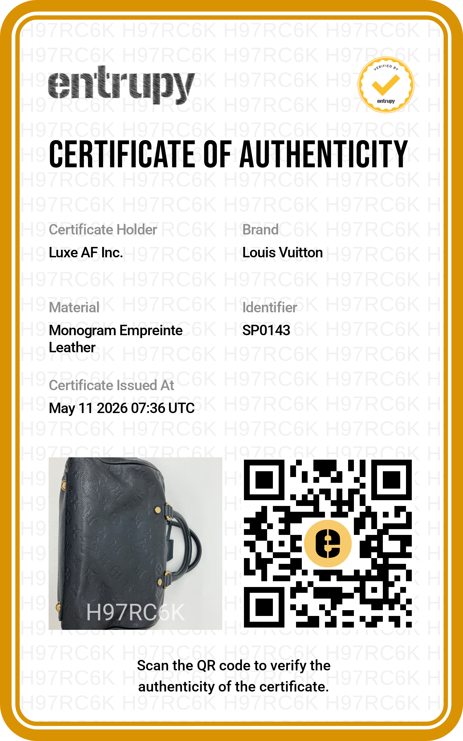 Louis Vuitton Speedy25 Black Monogram Empreinte Leather Handle Bag LV2627