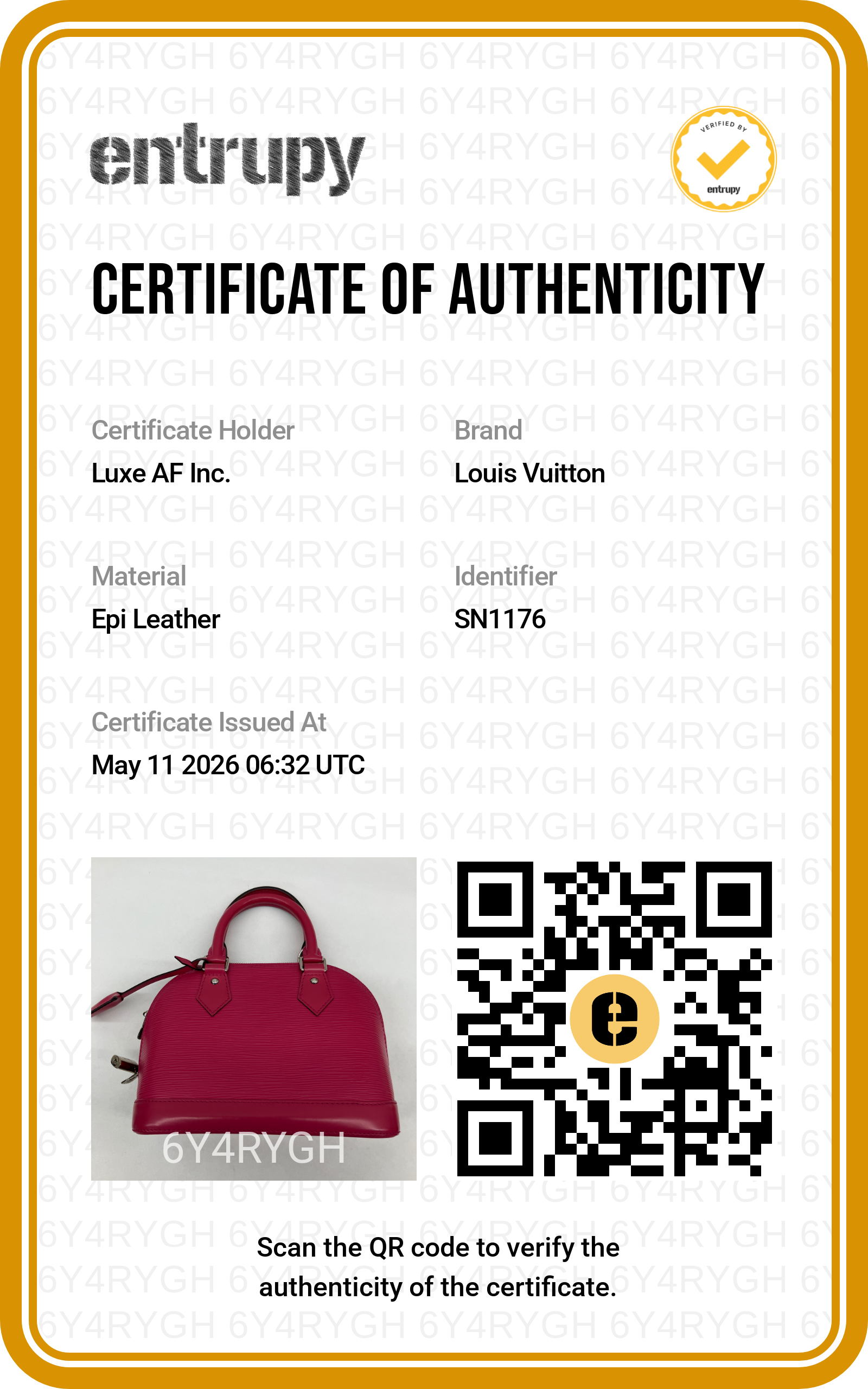 Louis Vuitton Alma BB Red Epi Leather Handle Bag LV2614
