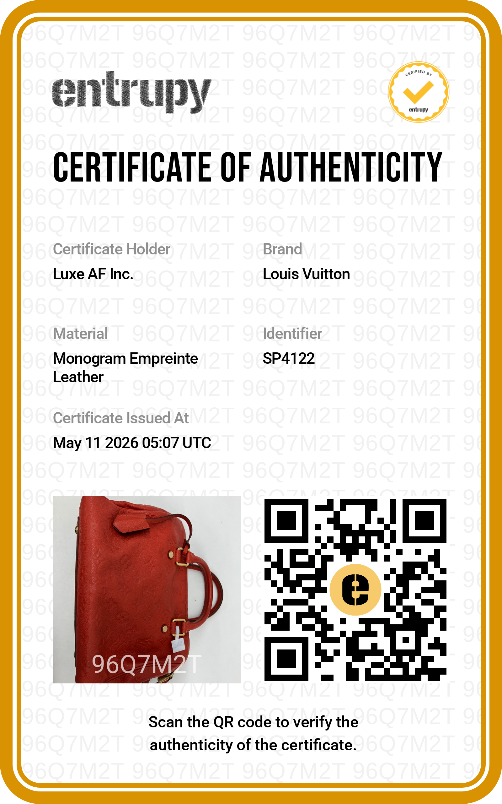 Louis Vuitton Speedy25 Red Monogram Empreinte Leather Handle Bag LV2616