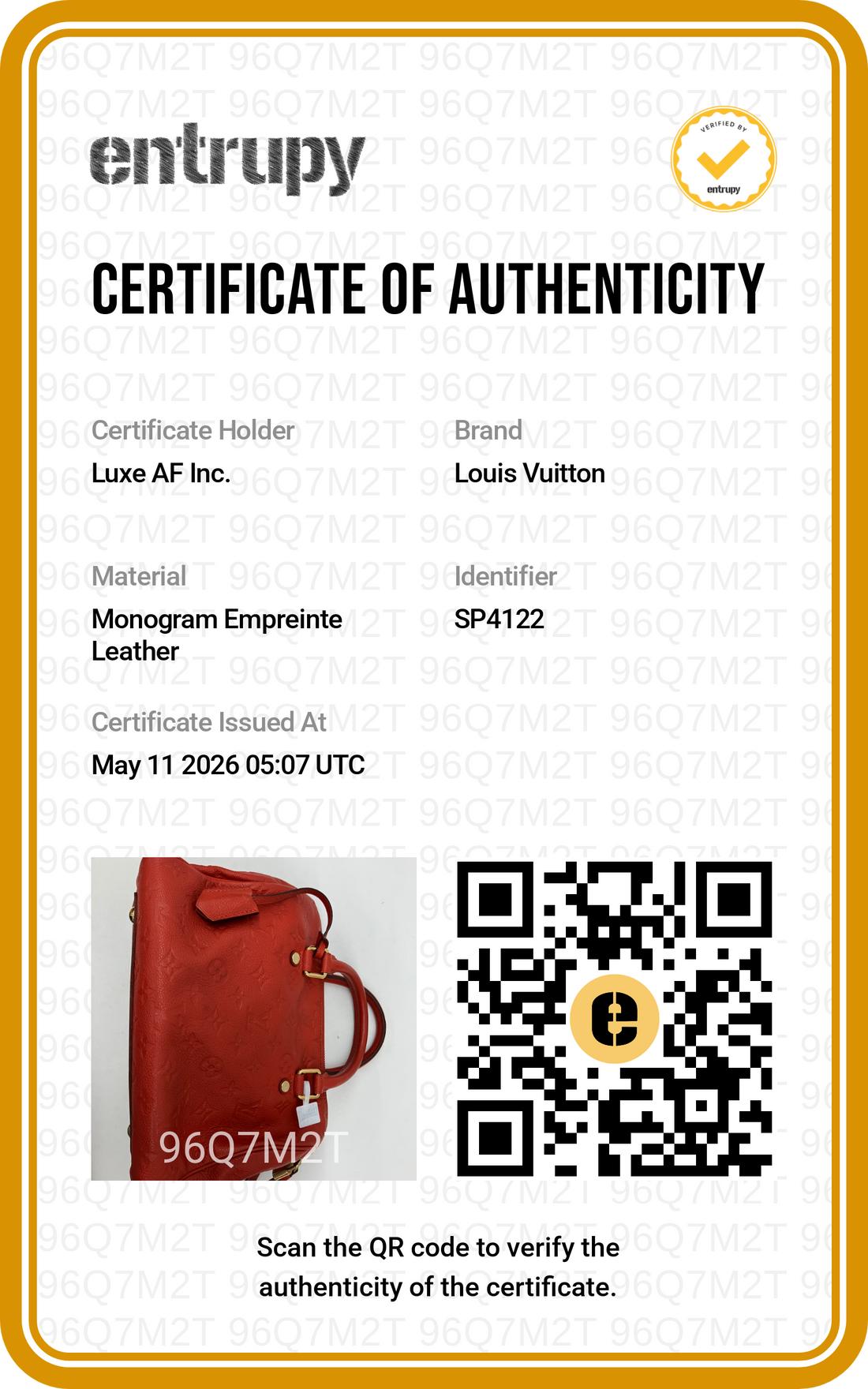Louis Vuitton Speedy25 Red Monogram Empreinte Leather Handle Bag LV2616