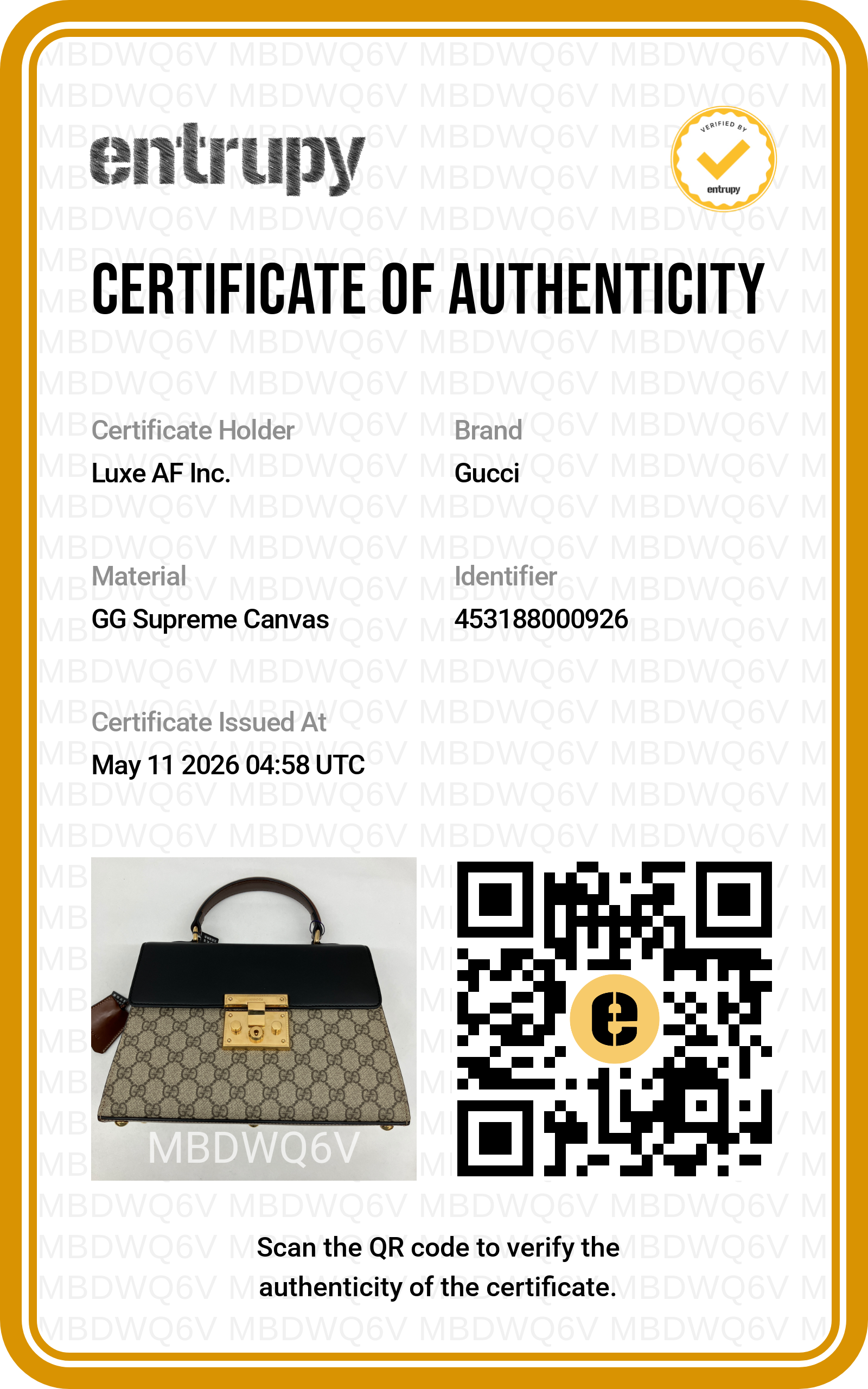 Gucci Padlock GG Supreme Top Handle Bag GG912